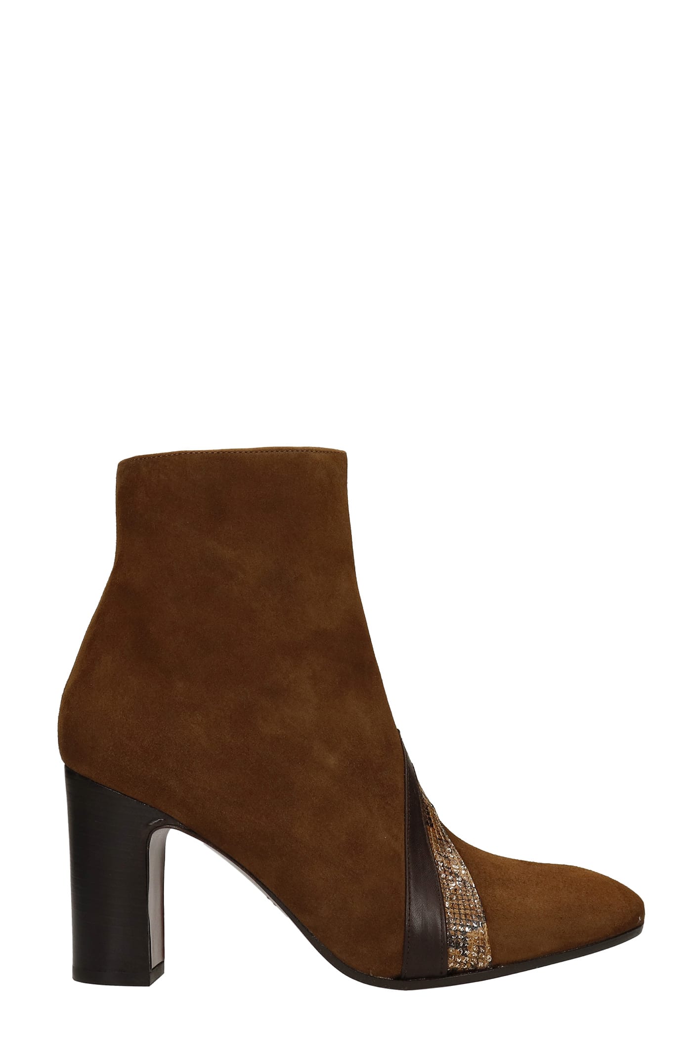 Chie Mihara Eliya High Heels Ankle Boots In Leather Color Suede