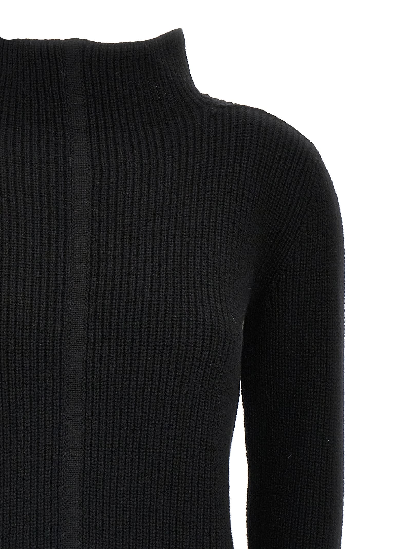 Rick Owens Black Porterville Headon Dbl Lupetto Turtleneck