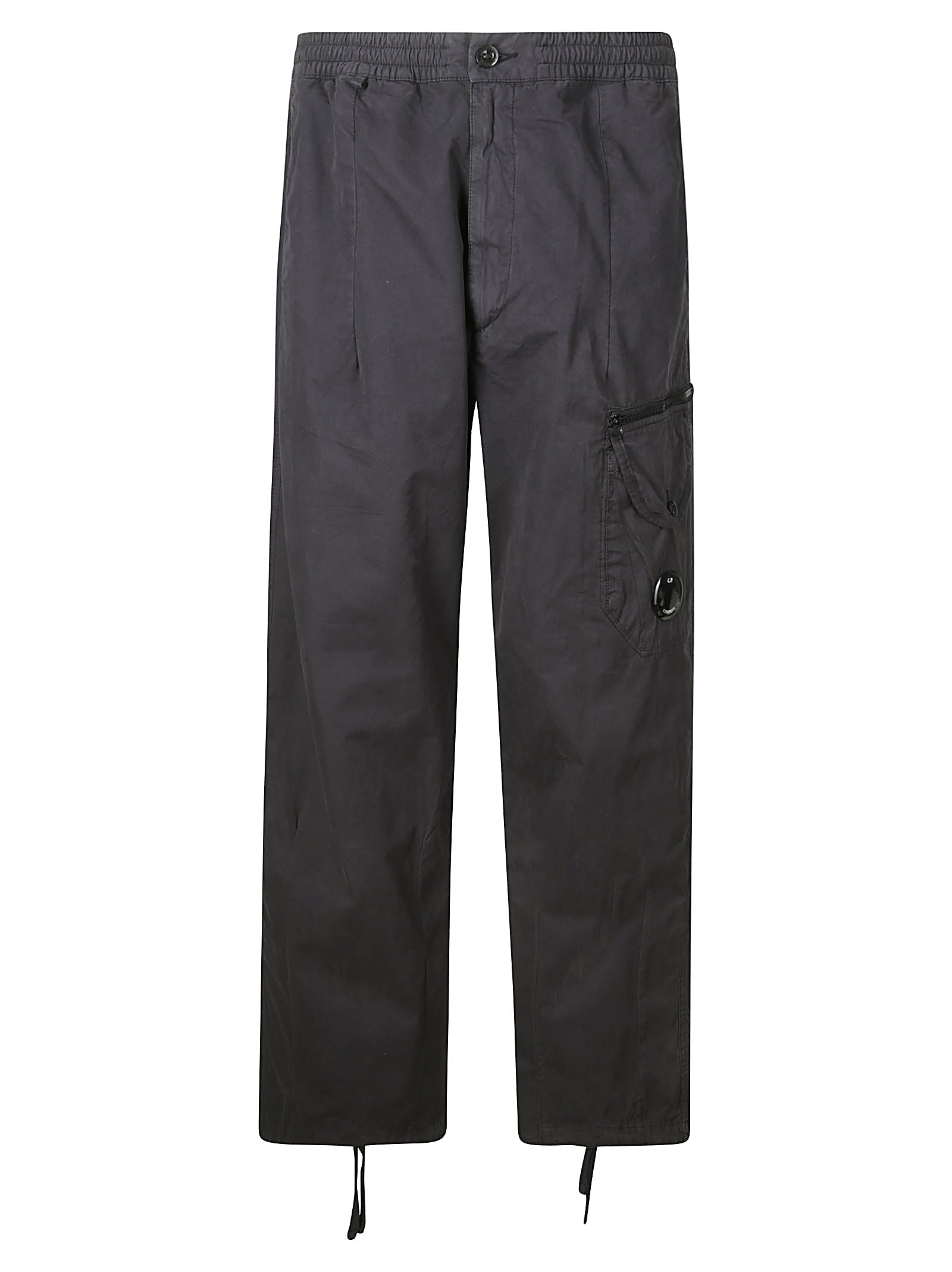 Shop C.p. Company Microreps Boxy Lens Cargo Pants In Black Sand