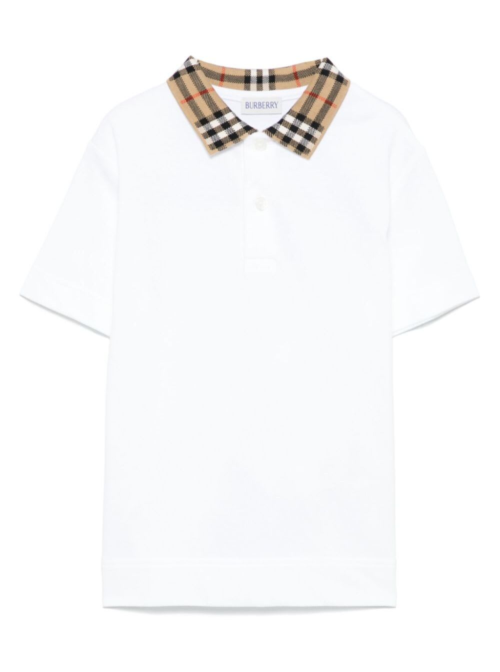 Burberry Vintage Check Polo Shirt In White