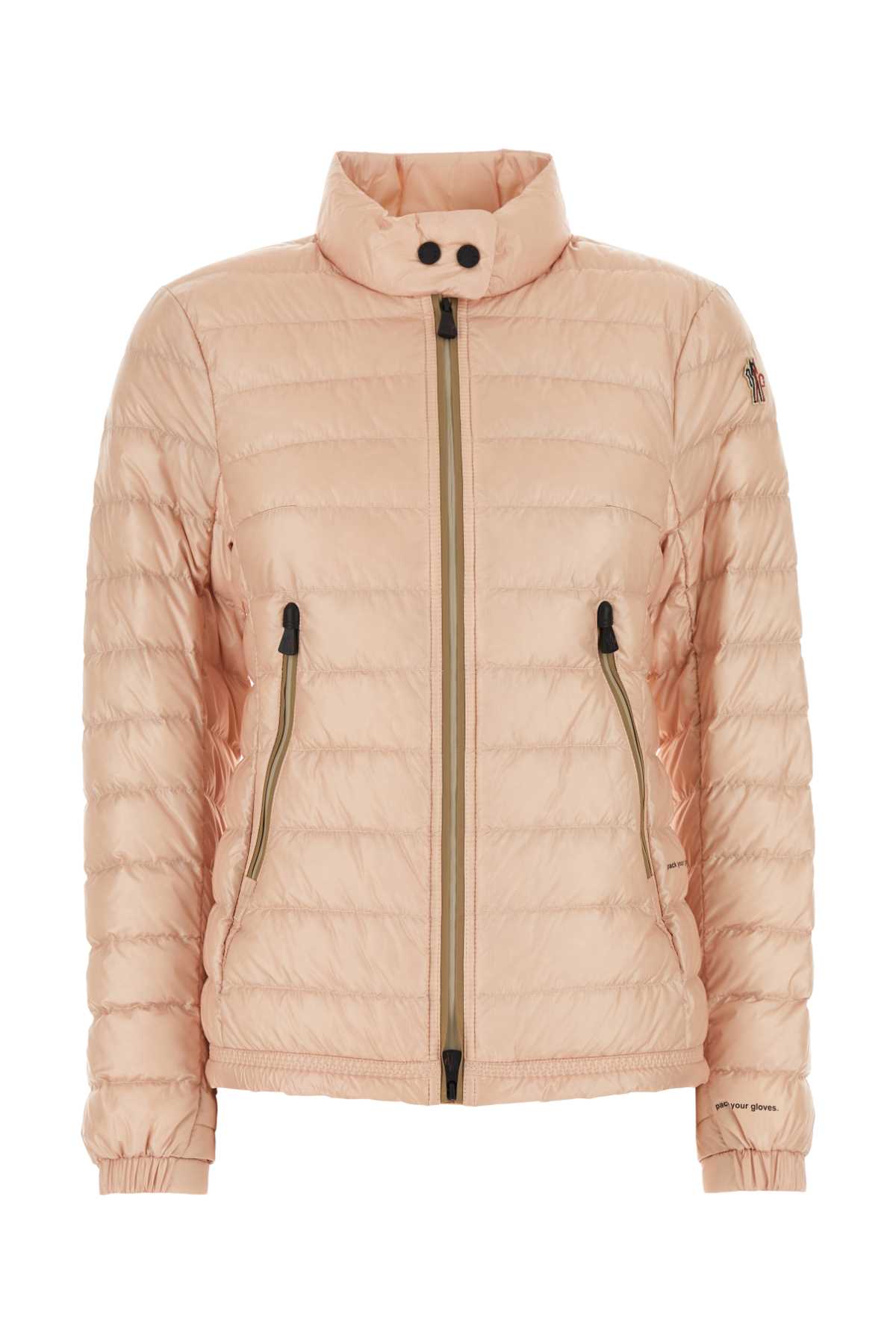 Shop Moncler Light Pink Stretch Nylon Walibi Down Jacket In 51k