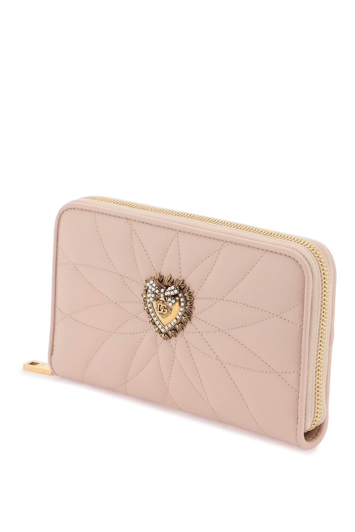 Shop Dolce & Gabbana Devotion Zip-around Wallet In Cipria 1 (pink)