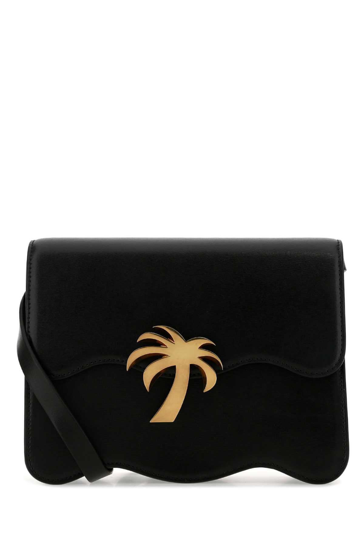 Palm Angels Black Leather Palm Beach Crossbody Bag