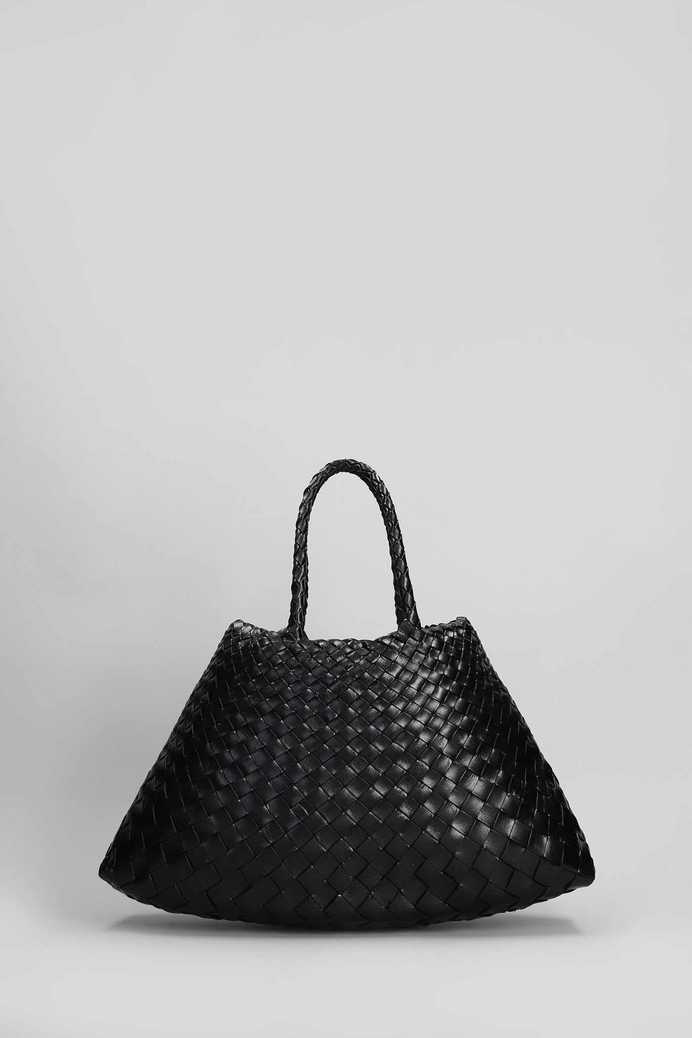 Dragon Diffusion Santa Croce Small Tote In Black Leather In Black