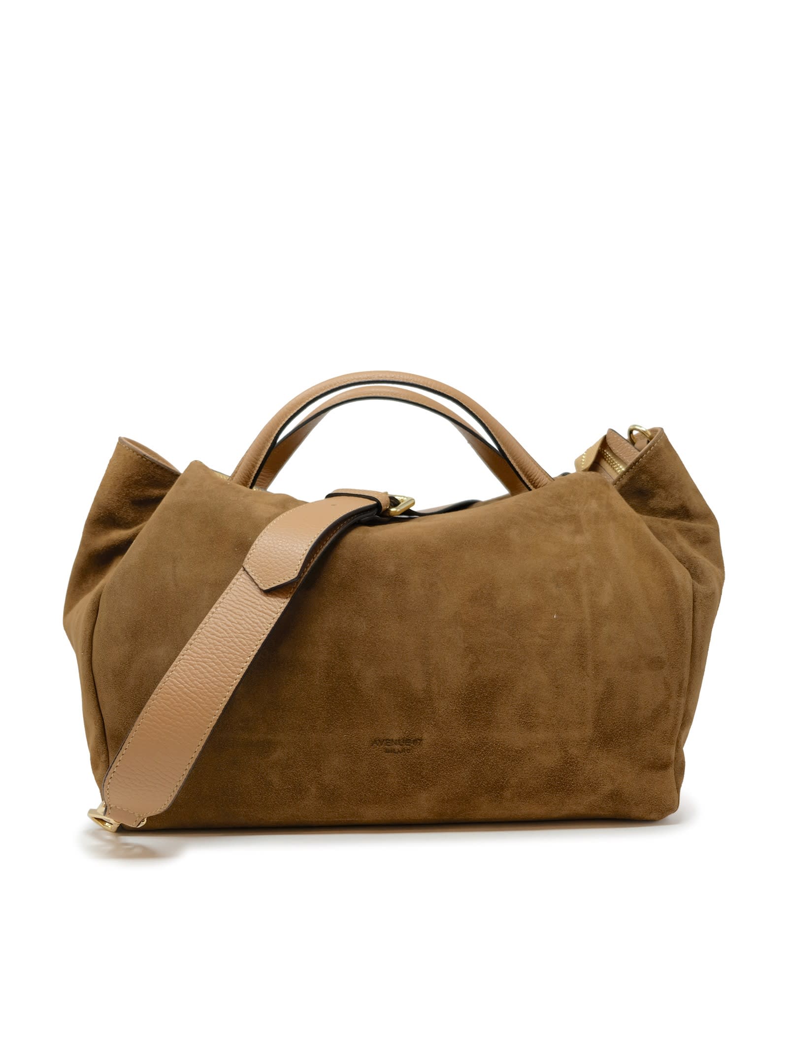 Shop Avenue 67 Ao132a0011 Roxanne Hazelnut Suede Leather Bag