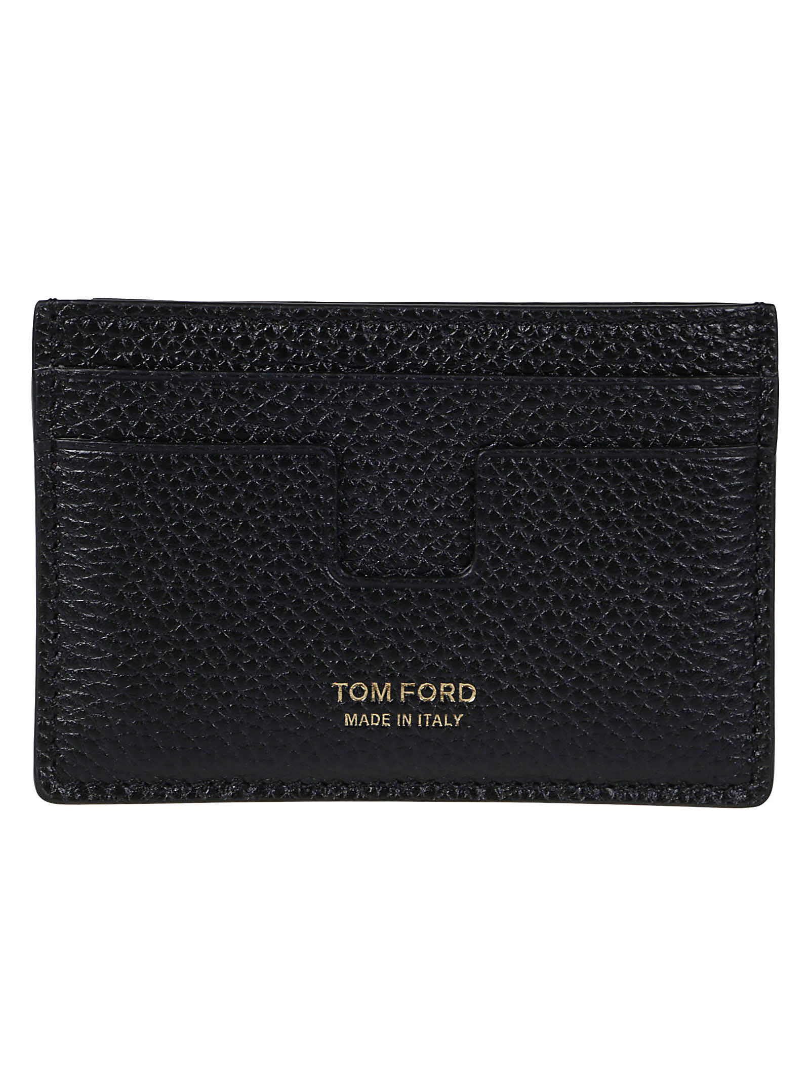 Tom Ford Two-tone Logo Credit Card Holder In Black/dark Red