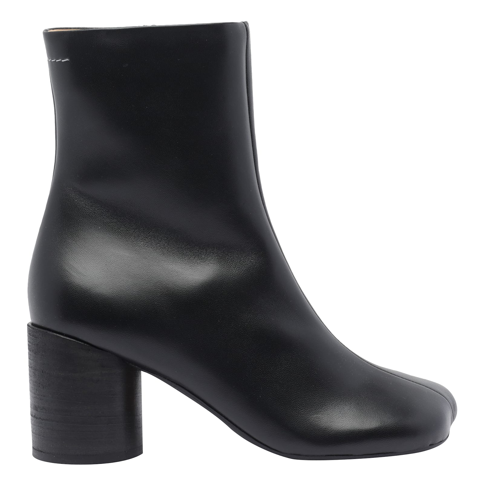 Mm6 Maison Margiela Mm6 By Maison Margiela Anatomical Black Leather Ankle Boots In Black