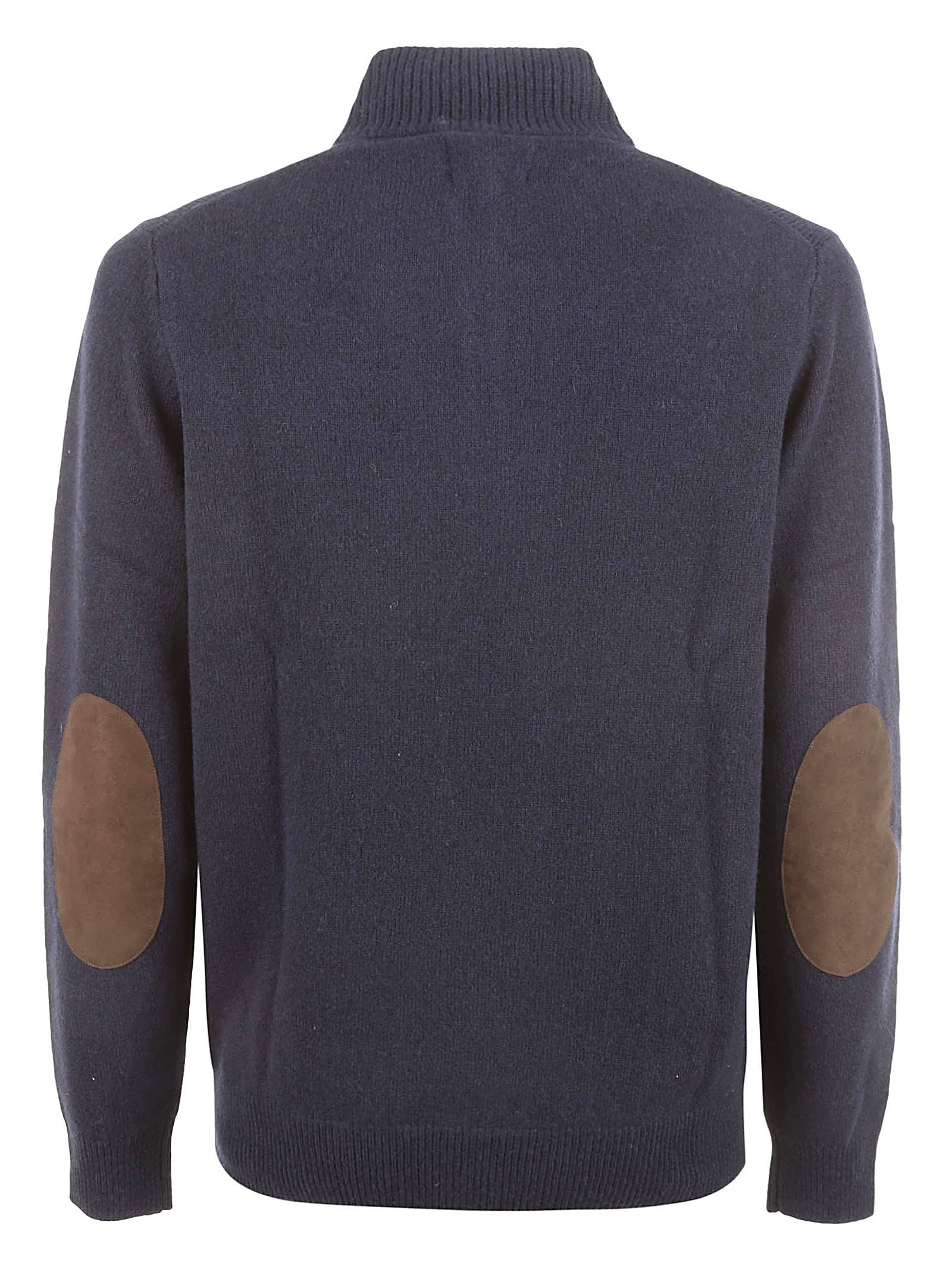 Shop Barbour Patched Half Zip Polo Sweater In Blue