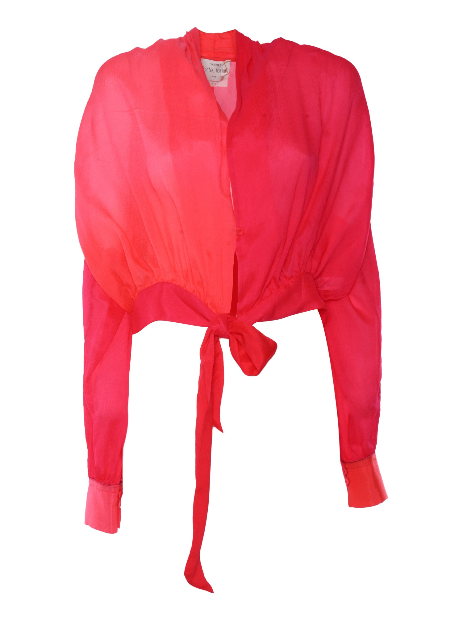 Shop Forte Forte Red Shaded Silk Shirt