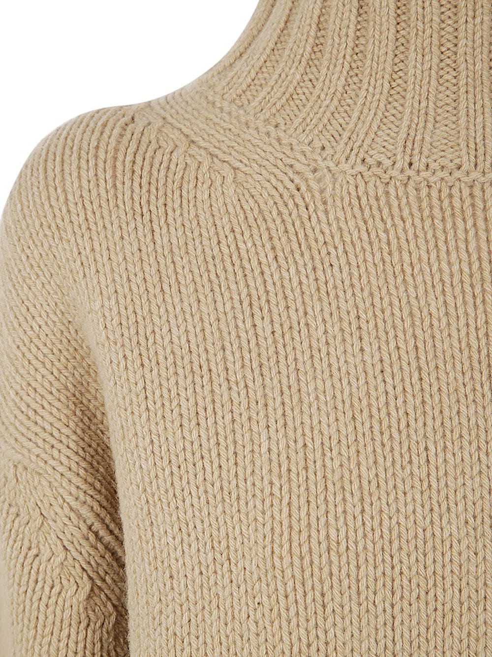 Shop Nuur Long Sleeves Turtle Neck Sweater In Camel