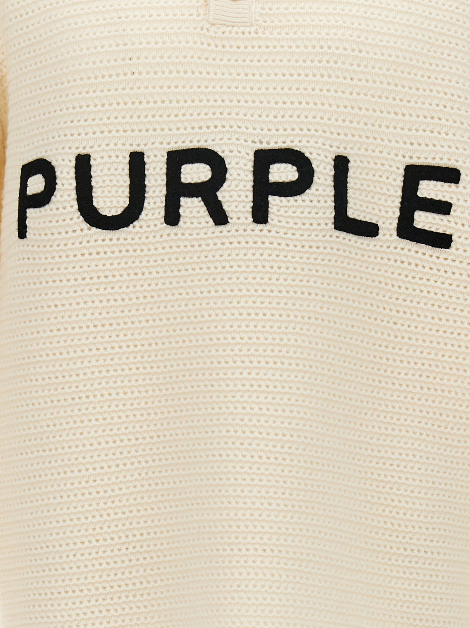 Shop Purple Brand Logo Embroidery Sweater In White