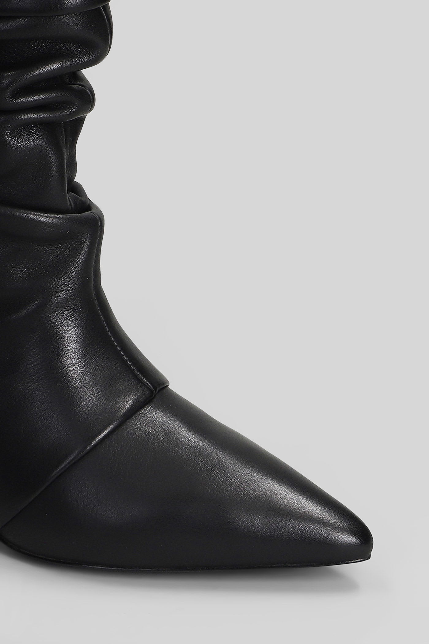 Ash Virgee High Heels Ankle Boots In Black Leather In Black
