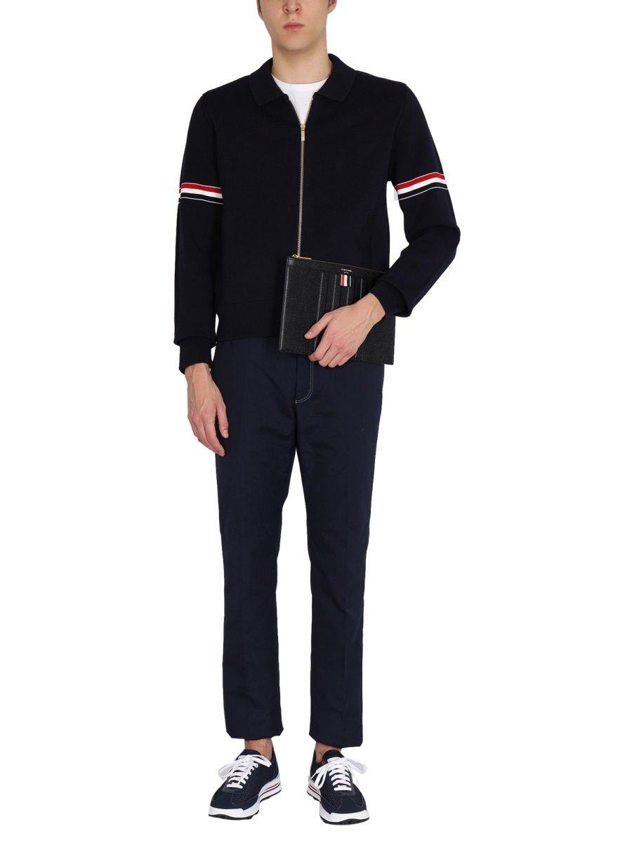 Thom Browne Striped Cashmere Sweatshirt In Black