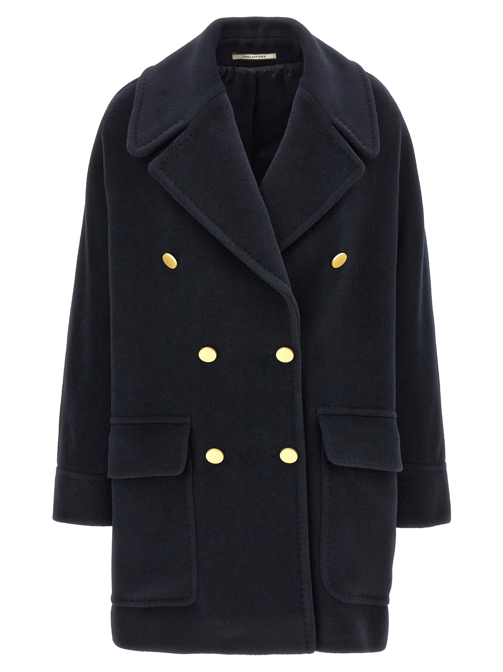 Shop Tagliatore Double-breasted Coat In Blue