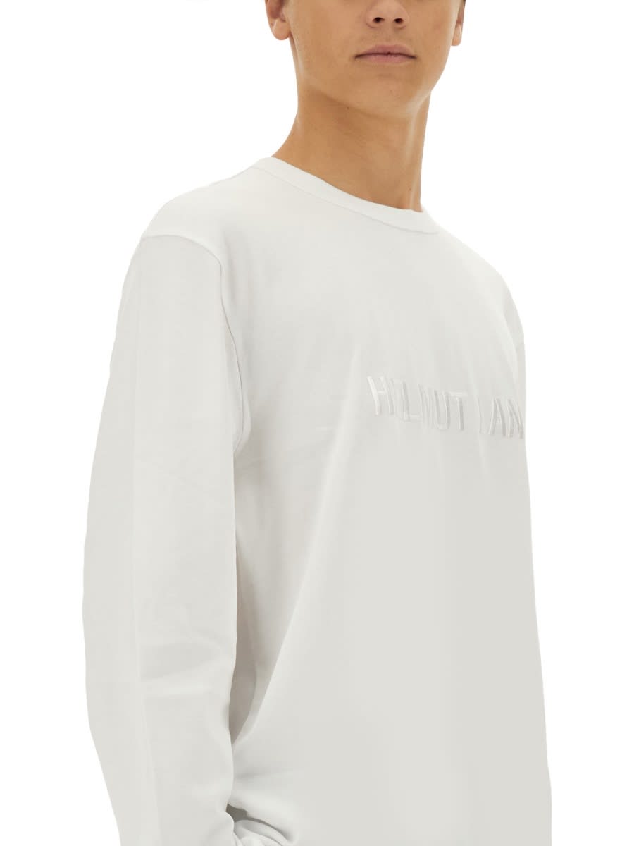 Helmut Lang Men's Logo Longsleeve T Shirt White In White