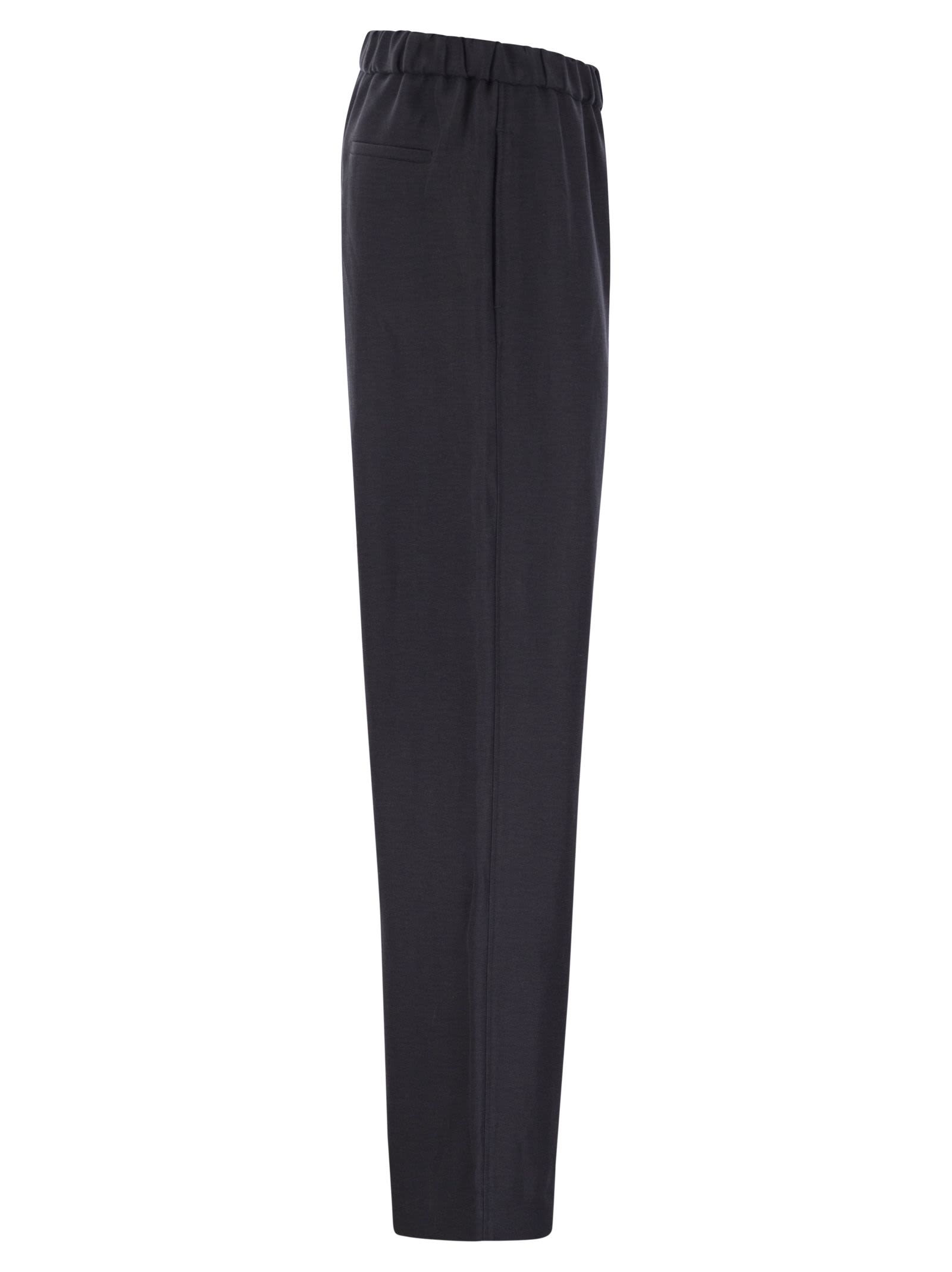 Fabiana Filippi Linen And Viscose Jogging Trousers In Blue