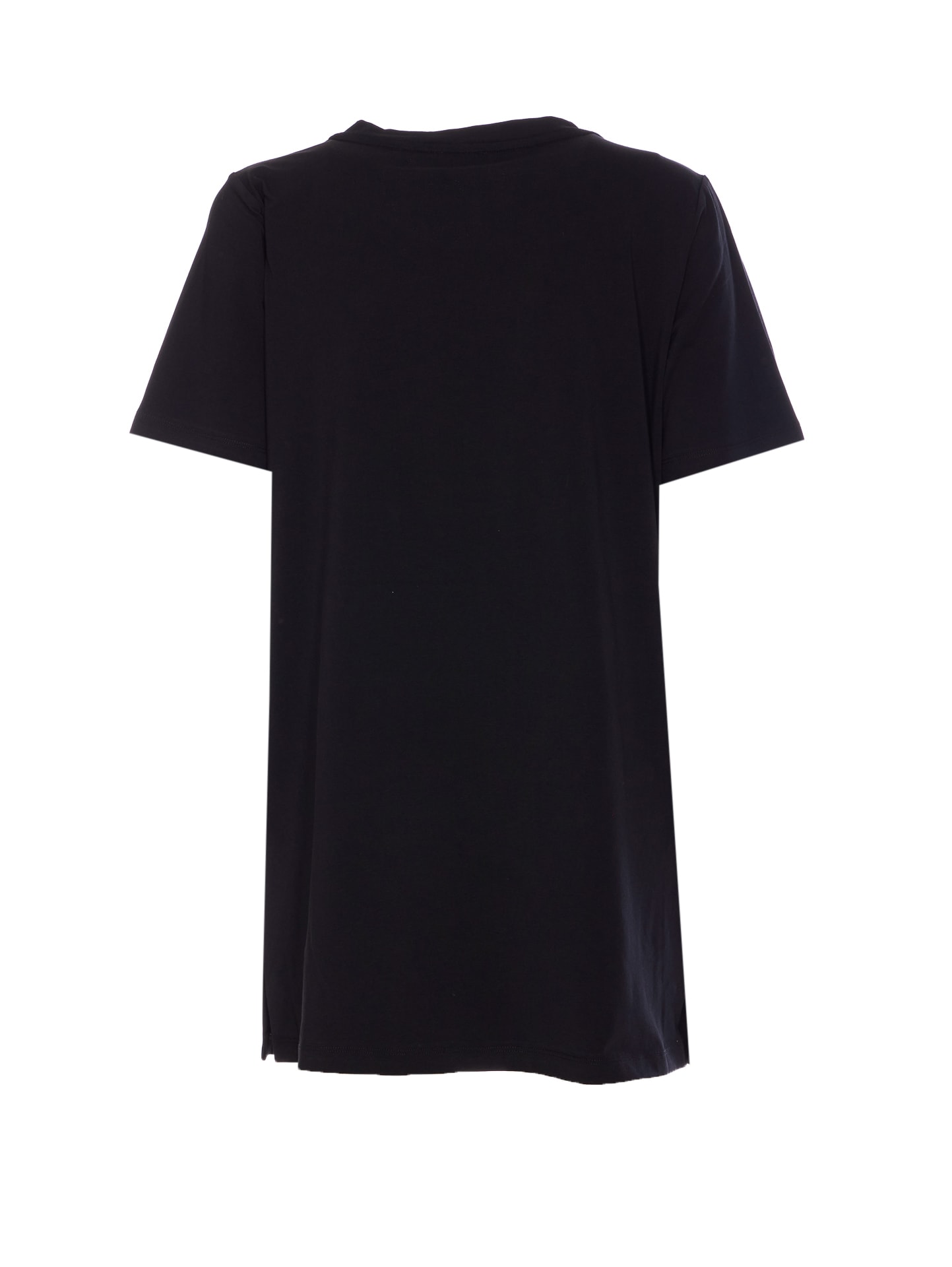 Liu •jo Crewneck T-shirt Button Embellishments In Black