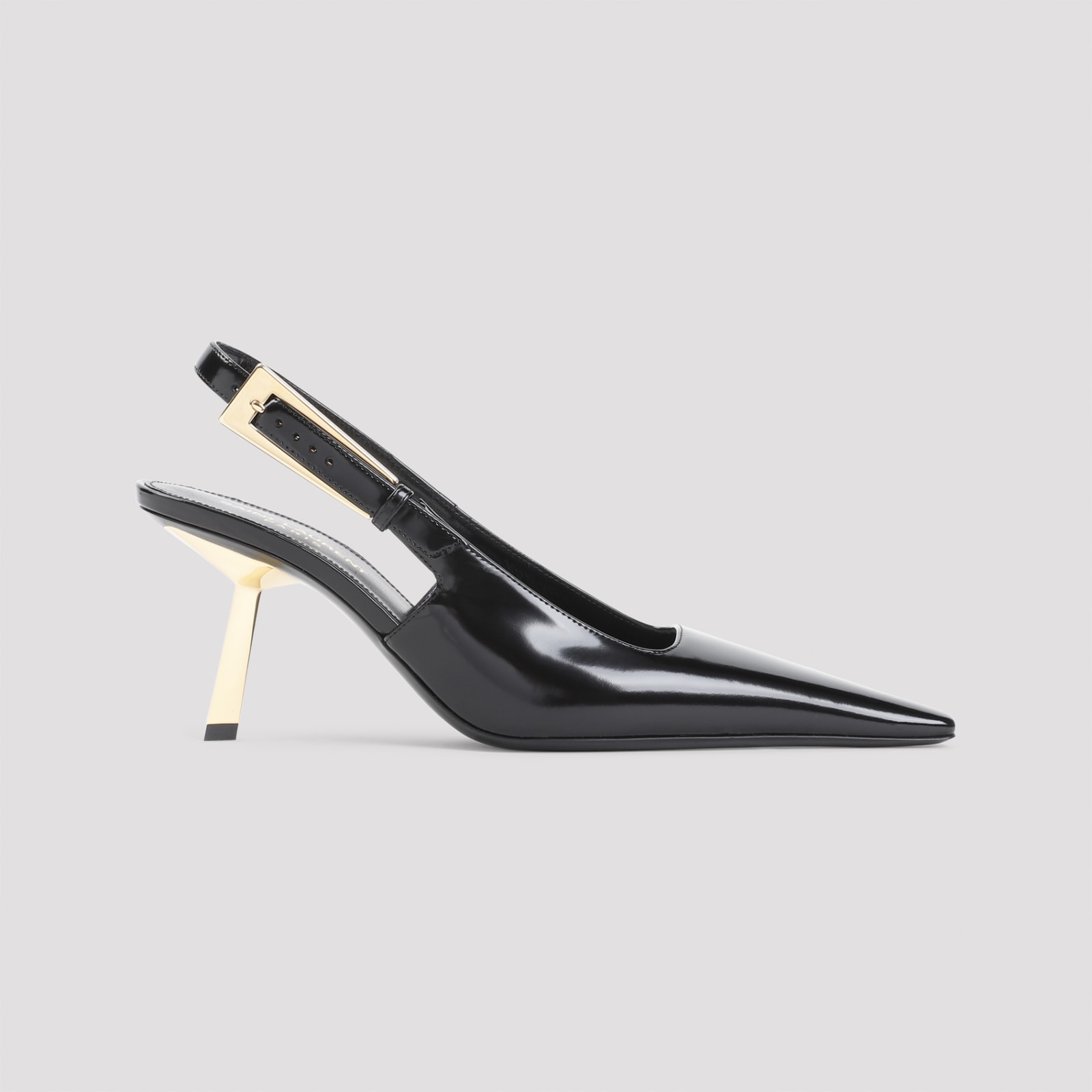 Saint Laurent Graham 110 Patent Leather Slingback Pumps In Black