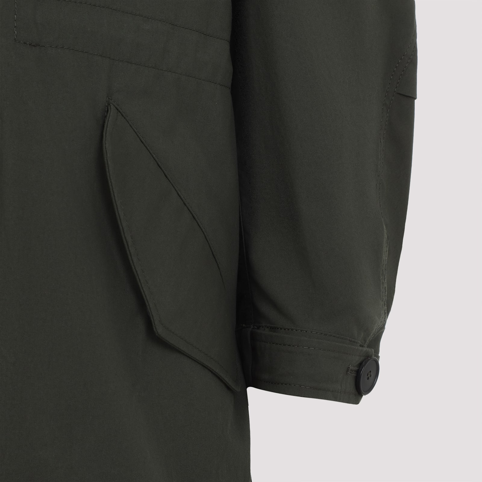 Givenchy Cotton Jacket With Back Slit And Drawstrings In Brown