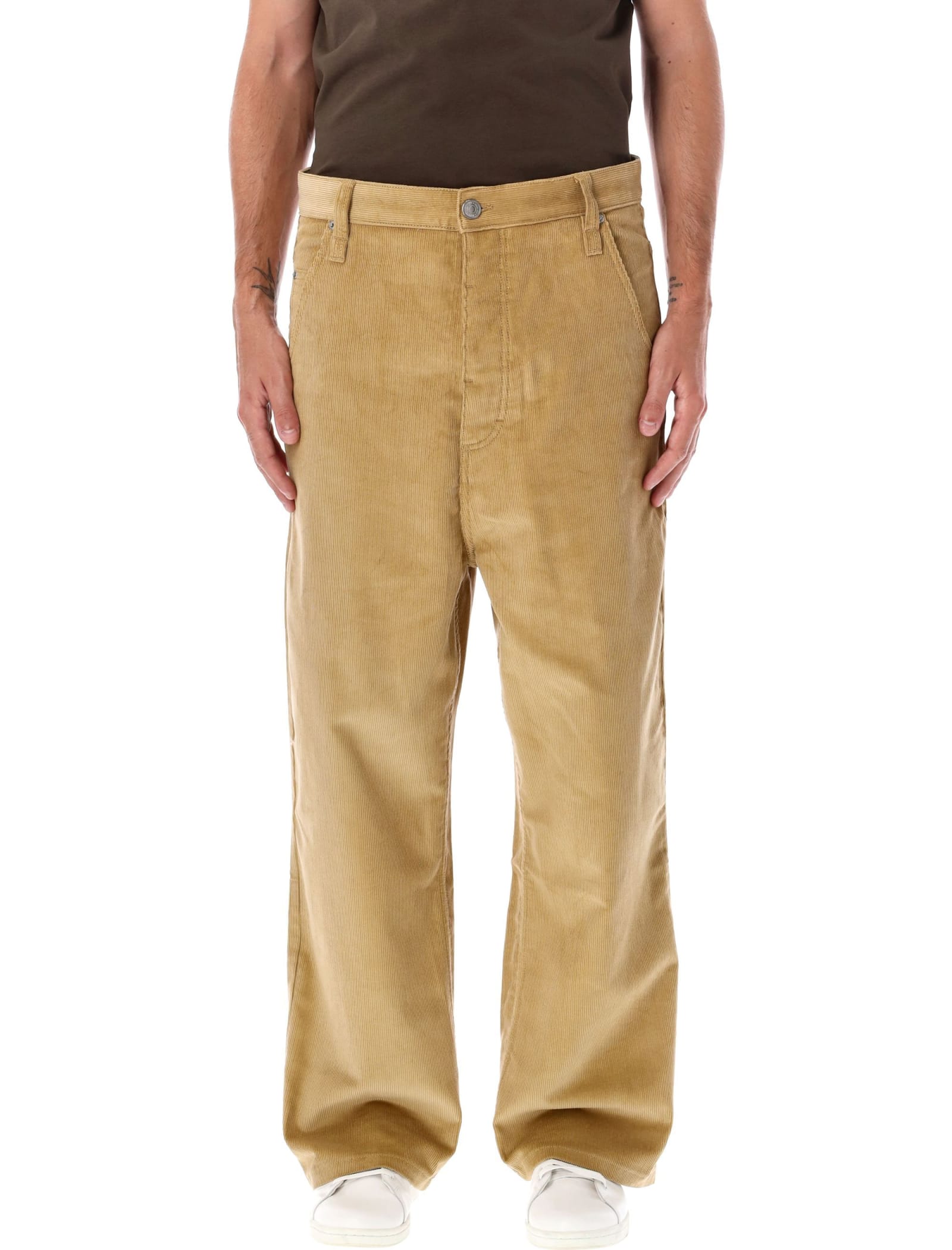 Shop Ami Alexandre Mattiussi Baggy Fit Trousers In Sand