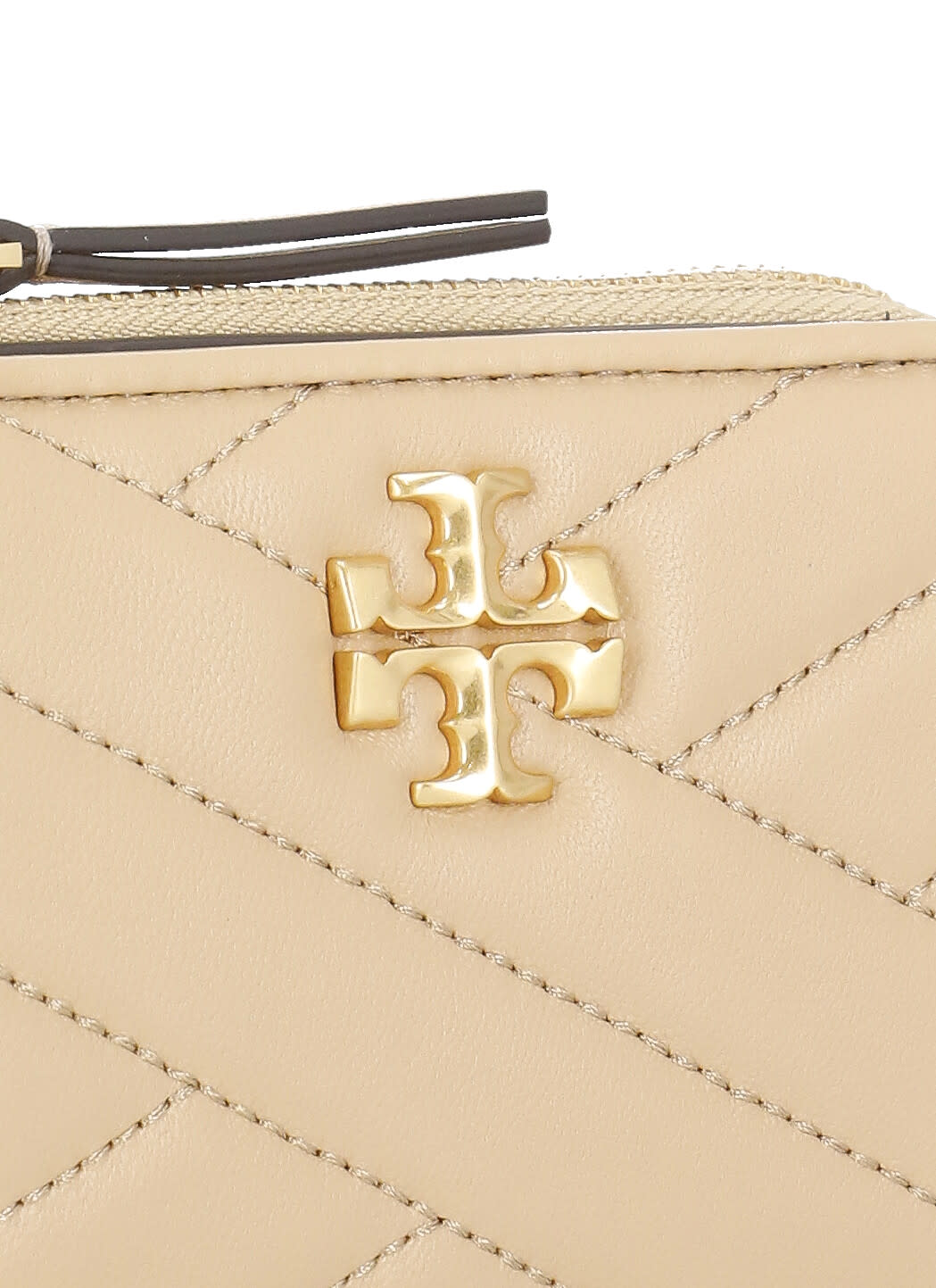 Shop Tory Burch Leather Wallet In Beige