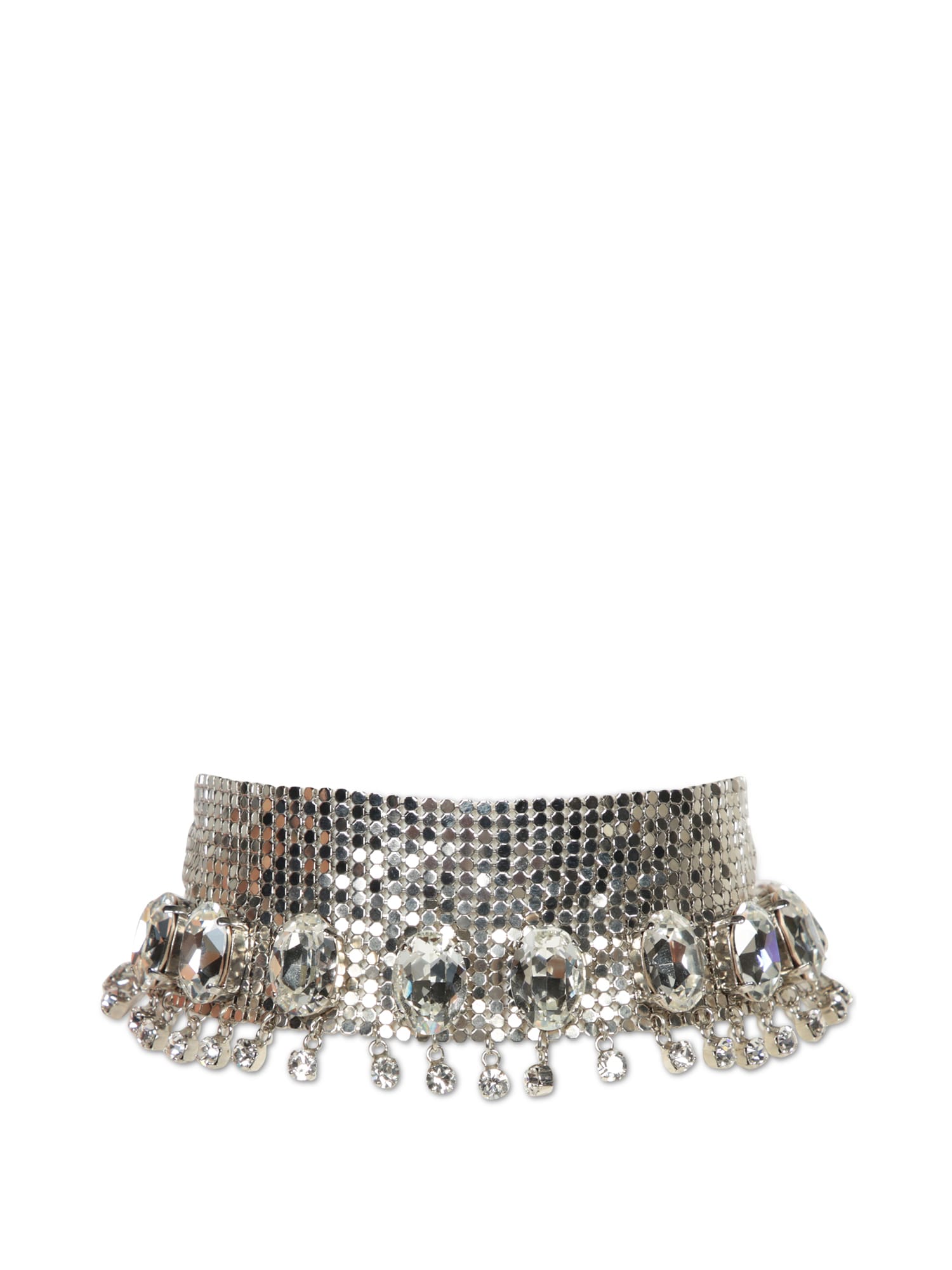 Shop Rabanne Silver Pixel Choker Necklace In Metallic