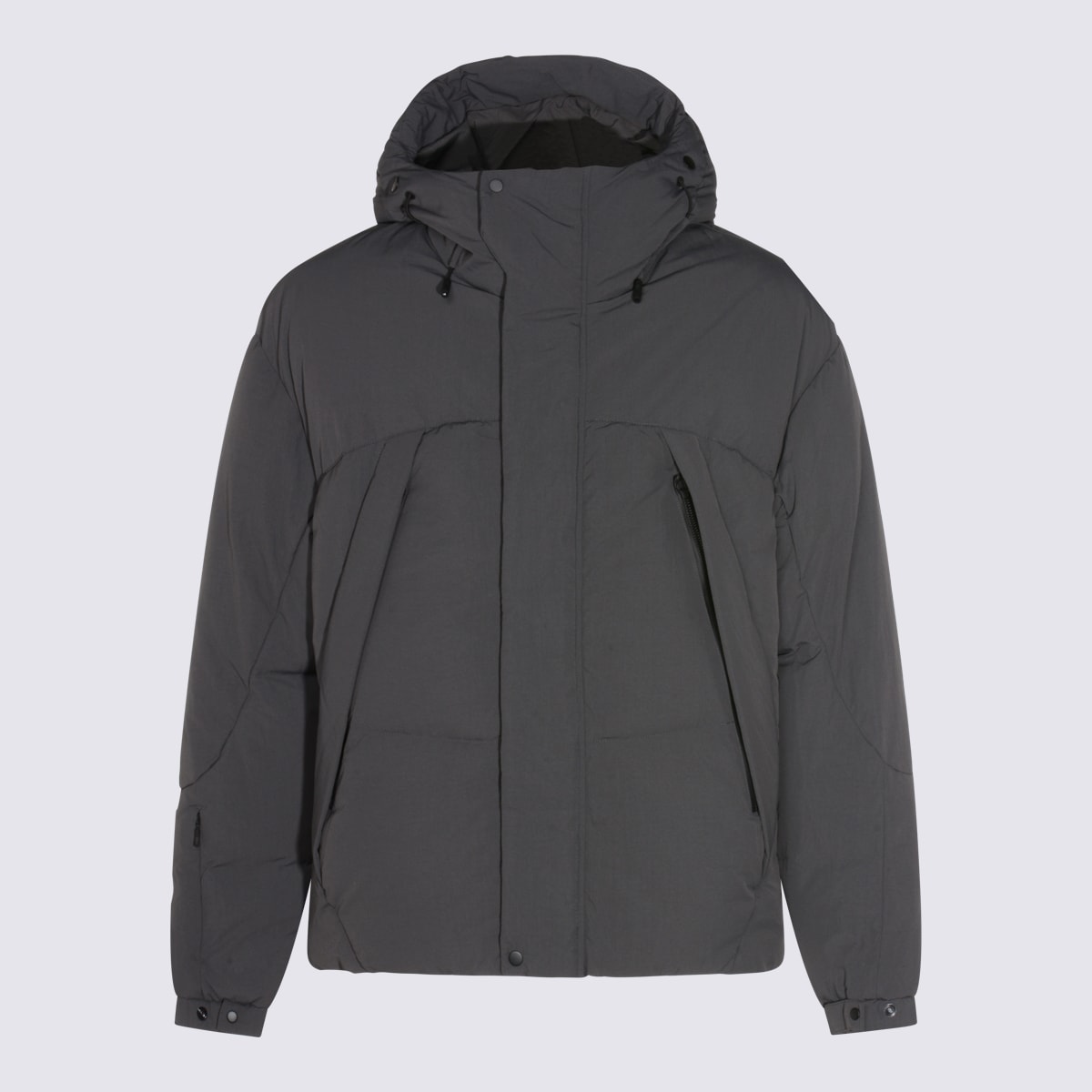 Jg1 Hybrid Down Jacket With Hood In Gray