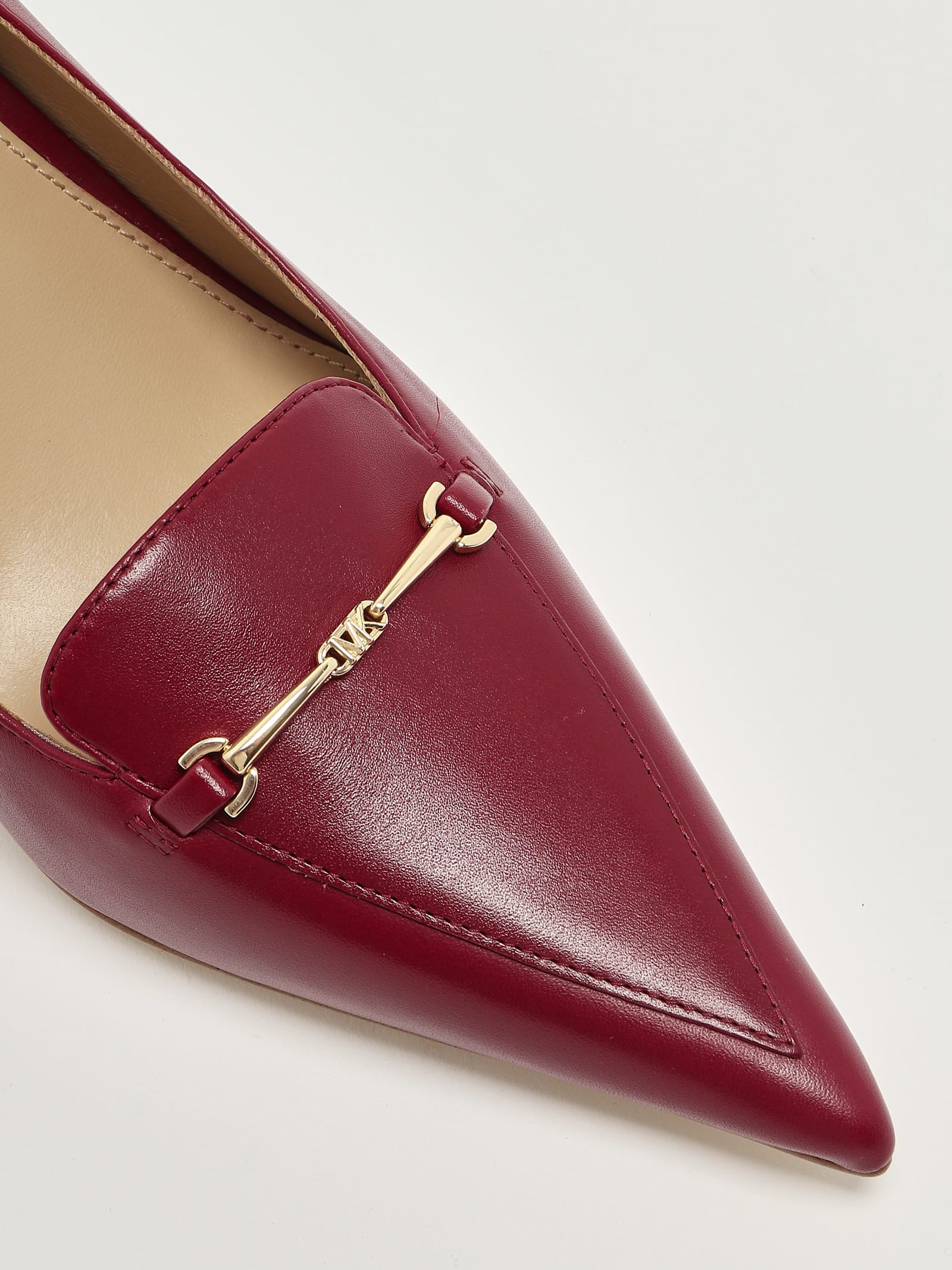 Michael Kors Lena Leather Decollete Mulberry Color In Brown