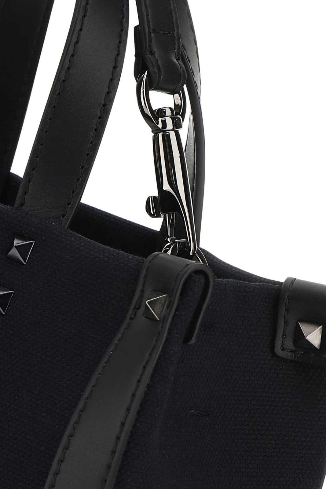 Shop Valentino Logo Printed Tote Bag In Black
