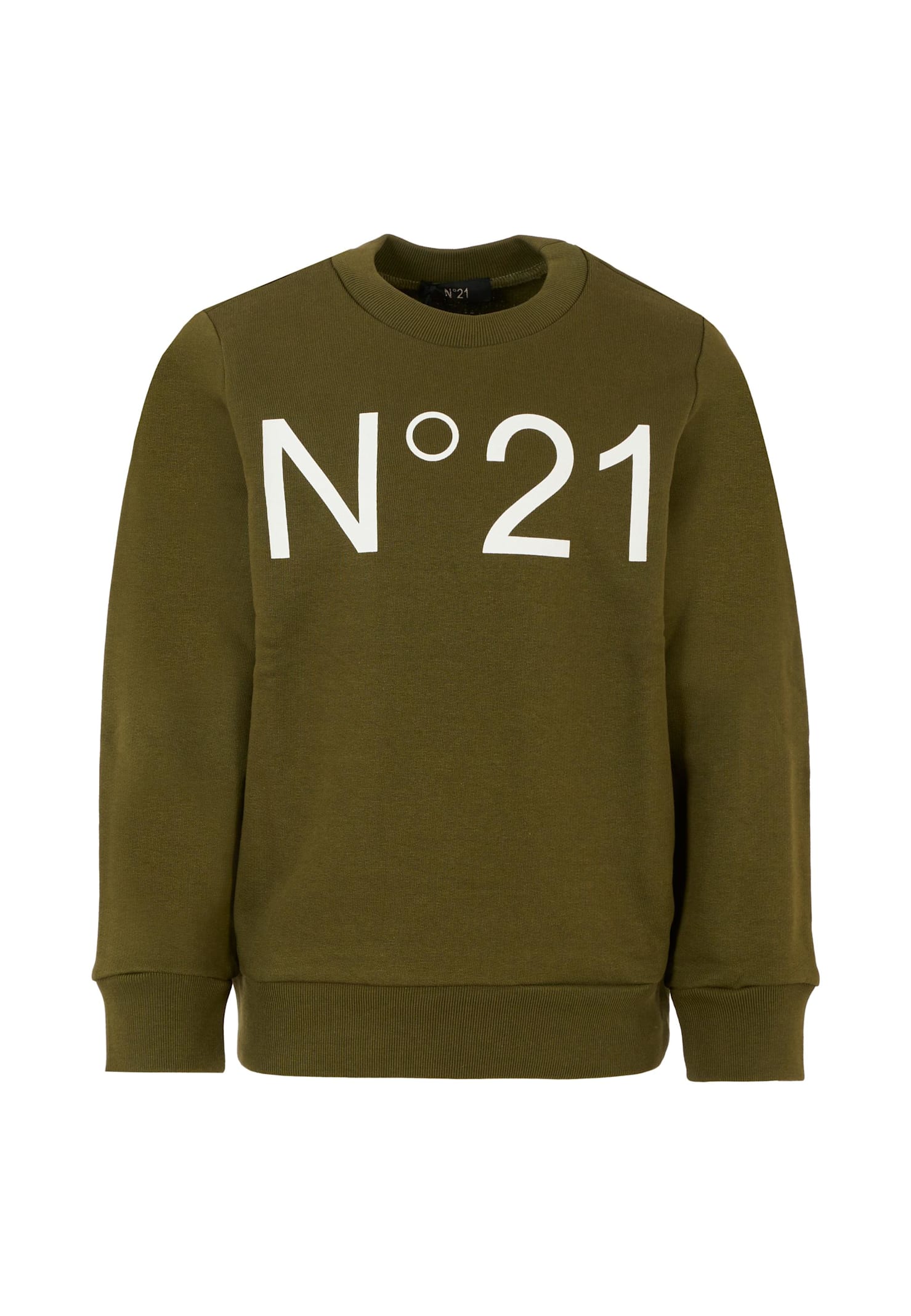 N°21 Kids' Green Sweatshirt For Girl With Logo