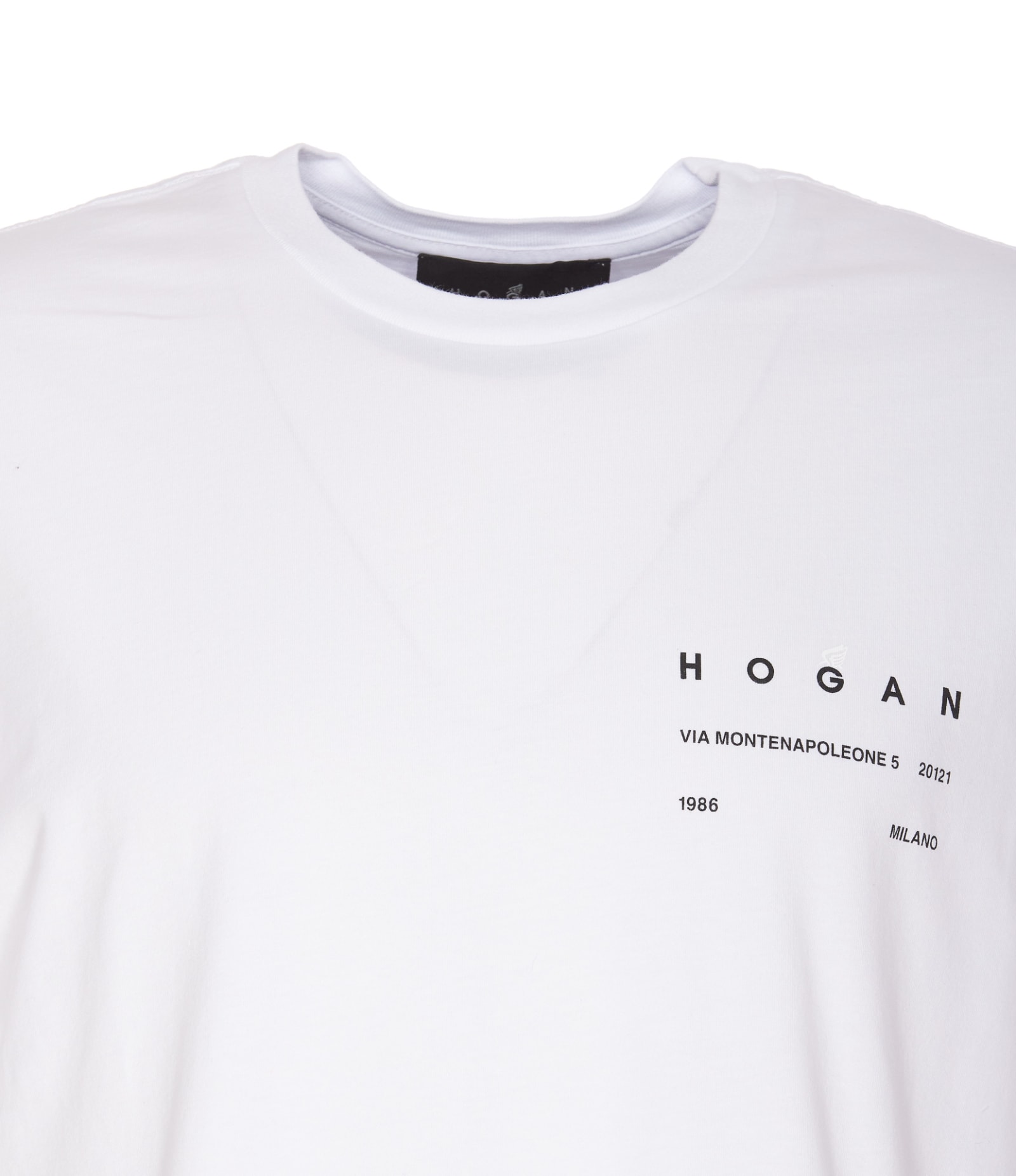 Shop Hogan Logo T-shirt In White