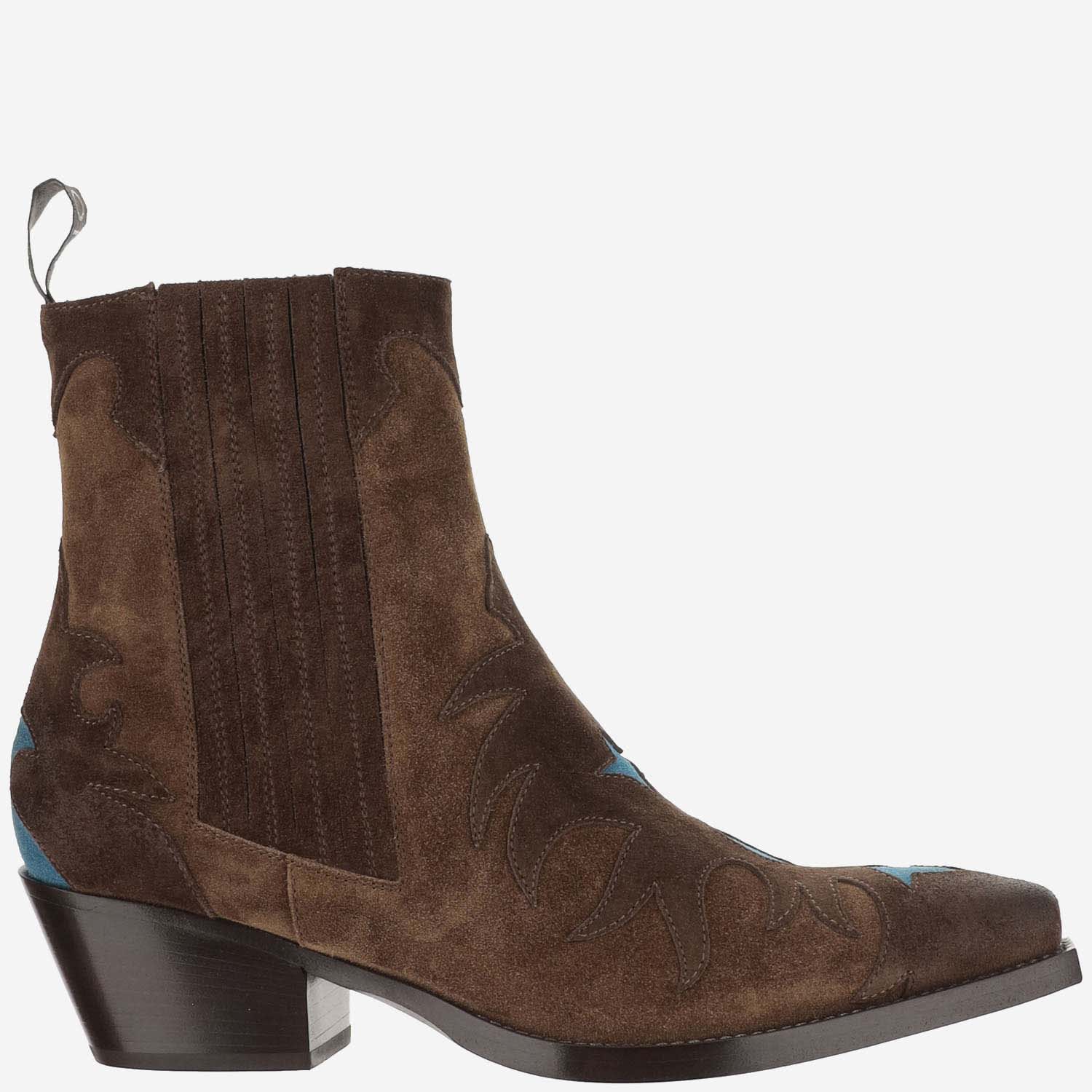 Shop Sartore Suede Western Boots In Brown