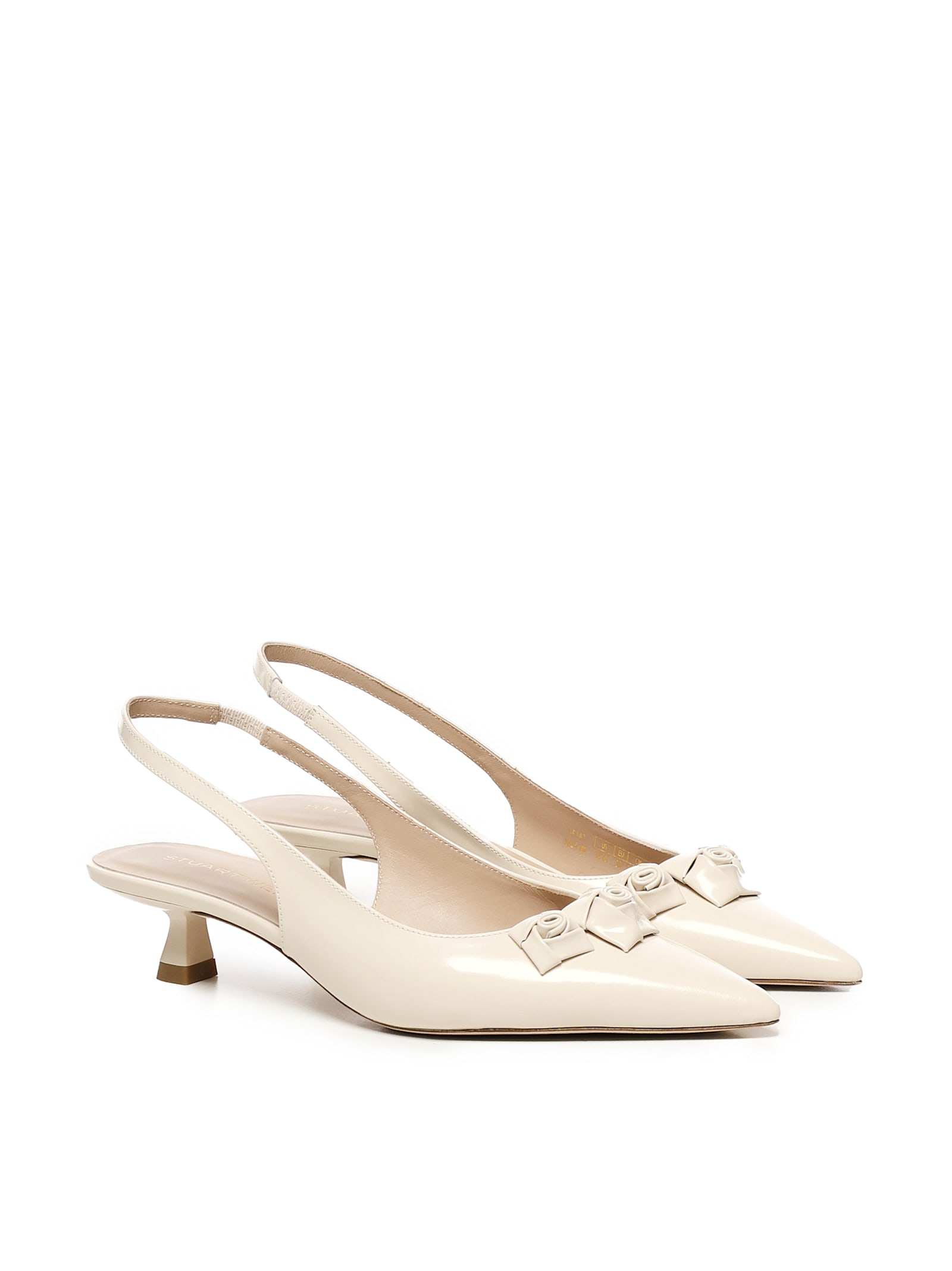 Stuart Weitzman 35mm Rosie Slingback Pumps In White