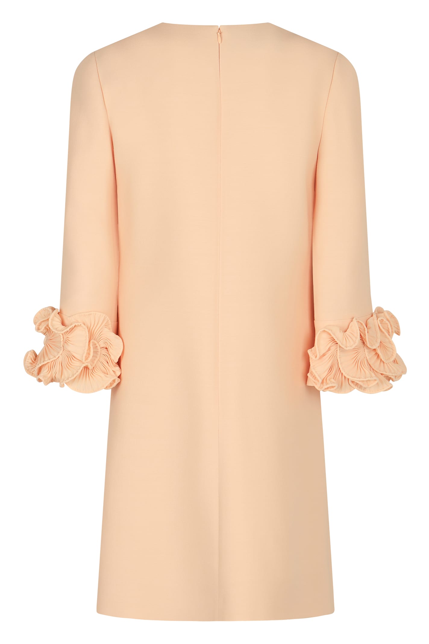 Valentino Wool And Silk Short Dress In Orange