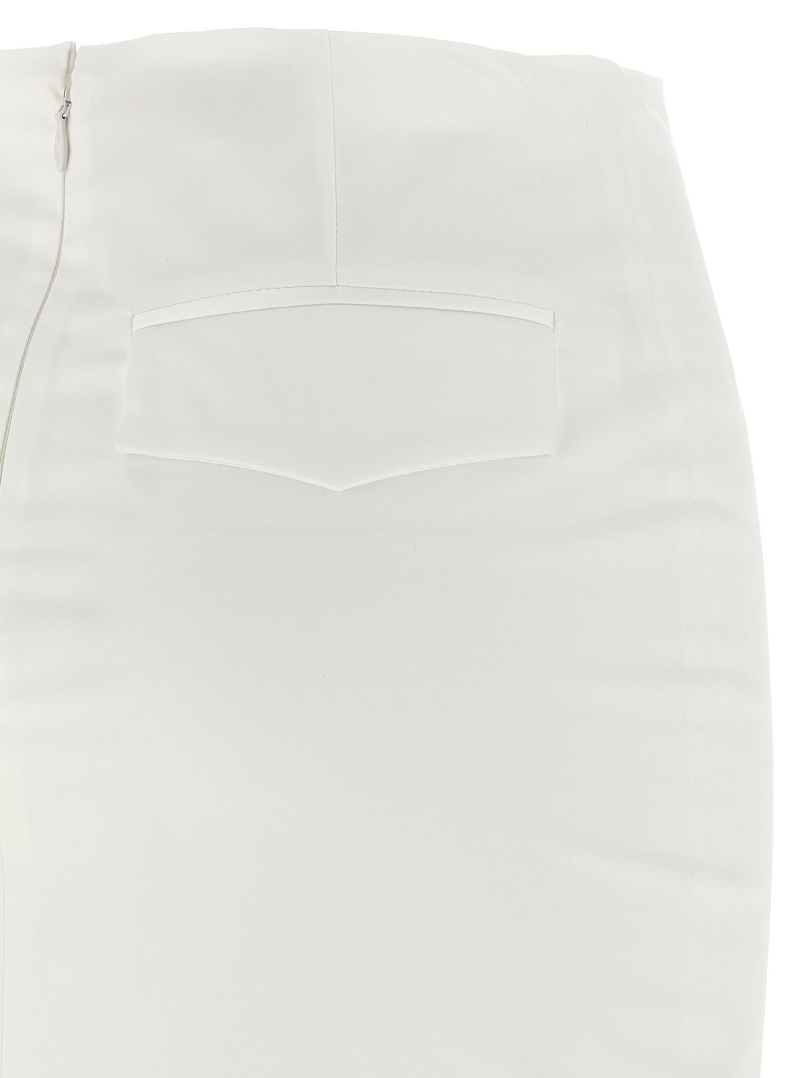 The Latest Fitted Longuette Skirt With Back Flounce In White