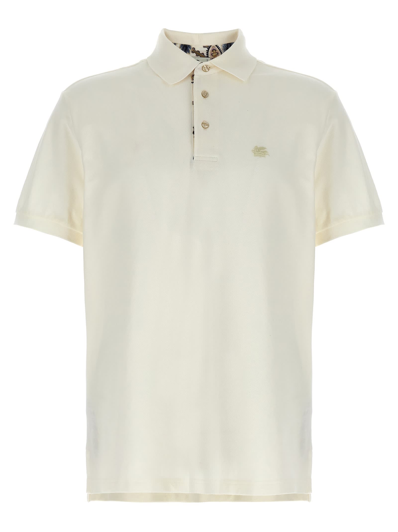 Shop Etro Pegaso Polo Shirt In White