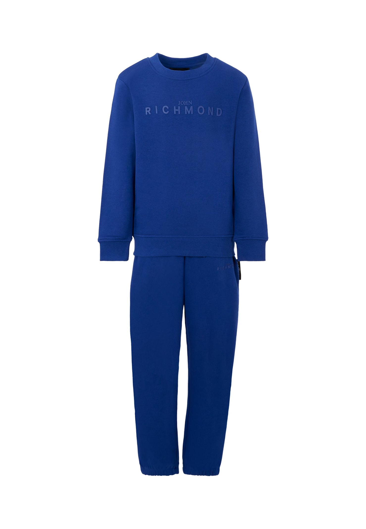 Richmond Blue Suit For Boy With Logo In Blue