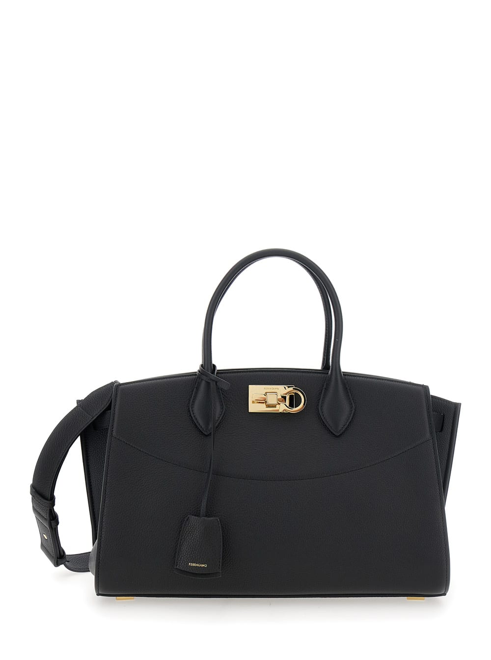 Ferragamo Large Soft Studio Tote Bag In Black