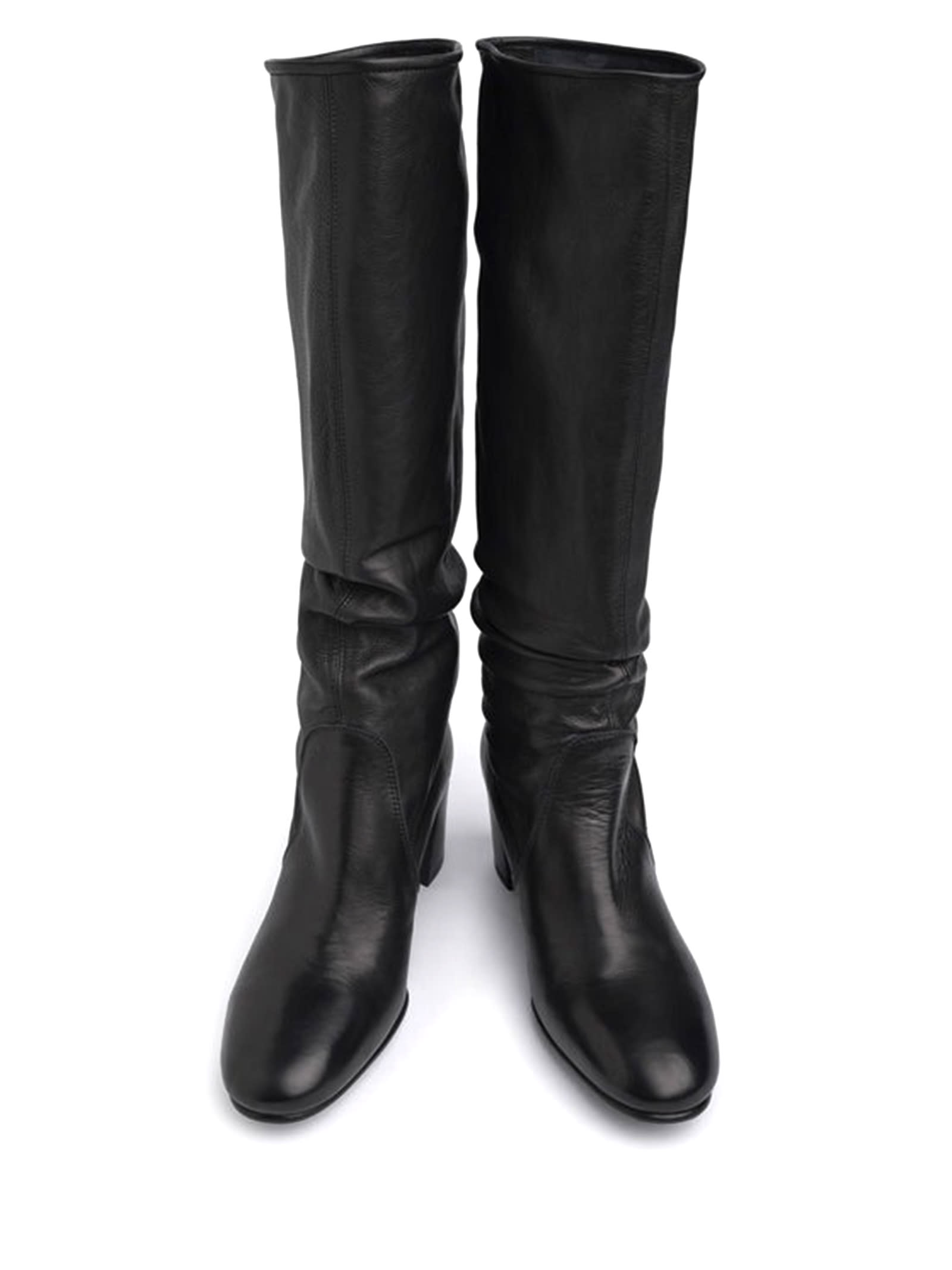 Shop Pedro Garcia Black Leather High Heel Boot