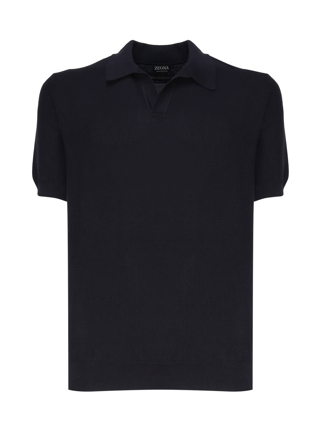 Shop Zegna Cotton Polo Shirt In Blue Navy