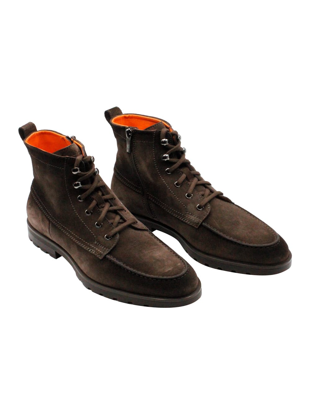 Santoni Suede Boots In Brown