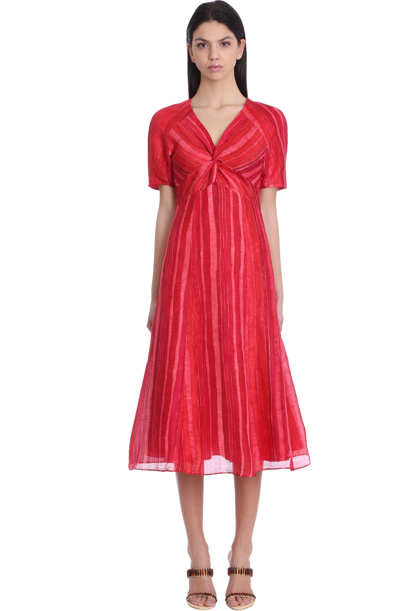 Cult Gaia Odeya Dress In Red Linen
