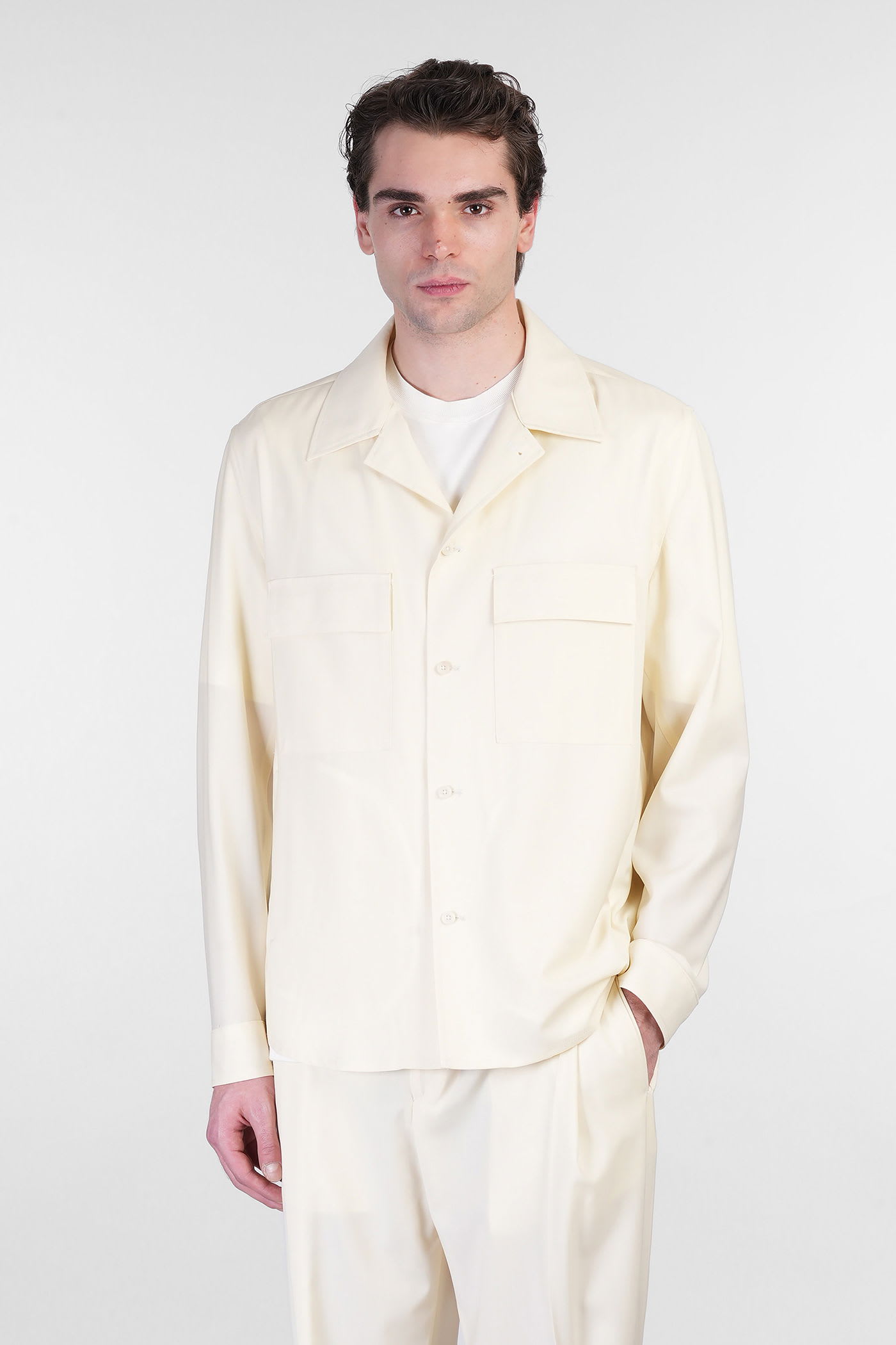 John Casual Jacket In Beige Wool