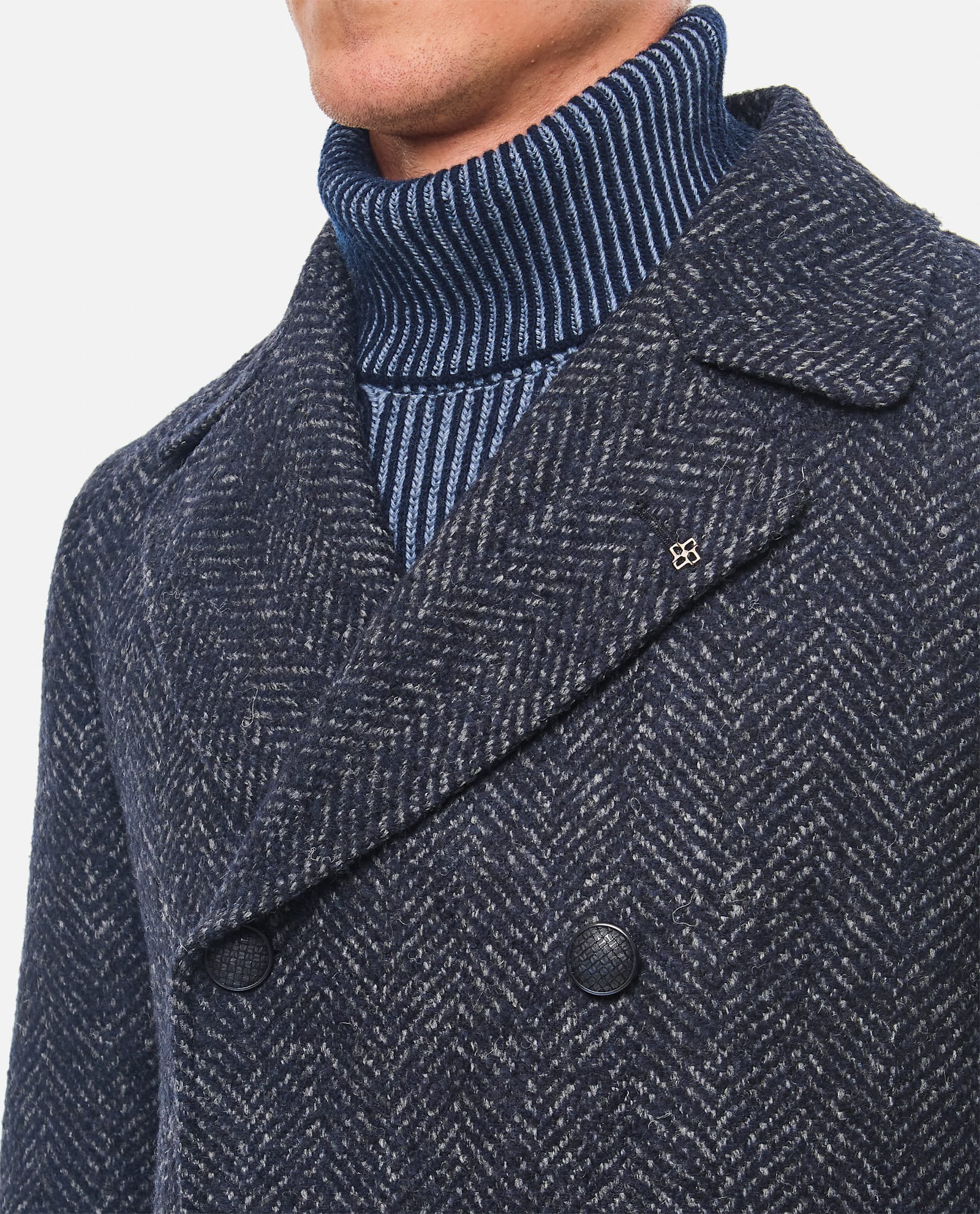 Shop Tagliatore Bruce Coat In Blue/grey