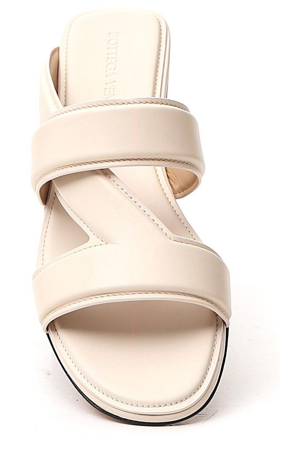 Shop Bottega Veneta The Band Flat Sandals In White