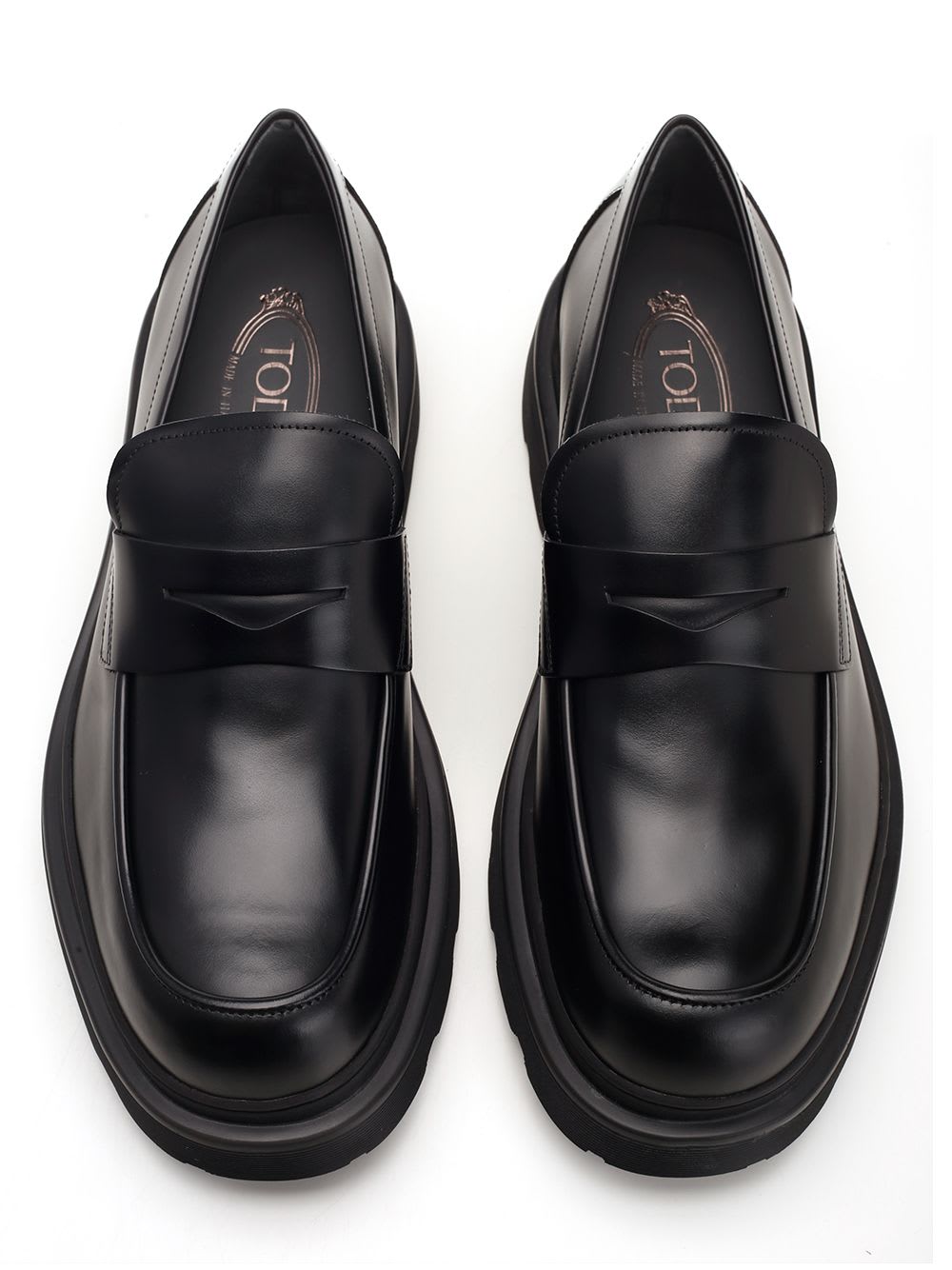 Shop Tod's Calfskin Loafer In Black