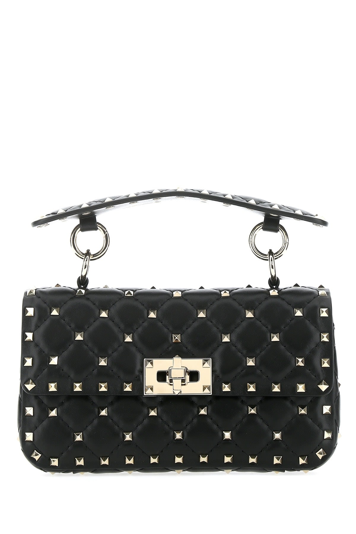 Valentino Mini Spiked Leather Shoulder Handbag In Black
