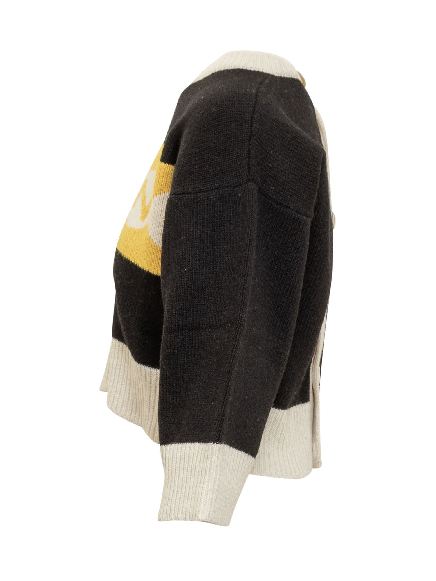 Marni Cropped Jersey With Bold Logo In Multi
