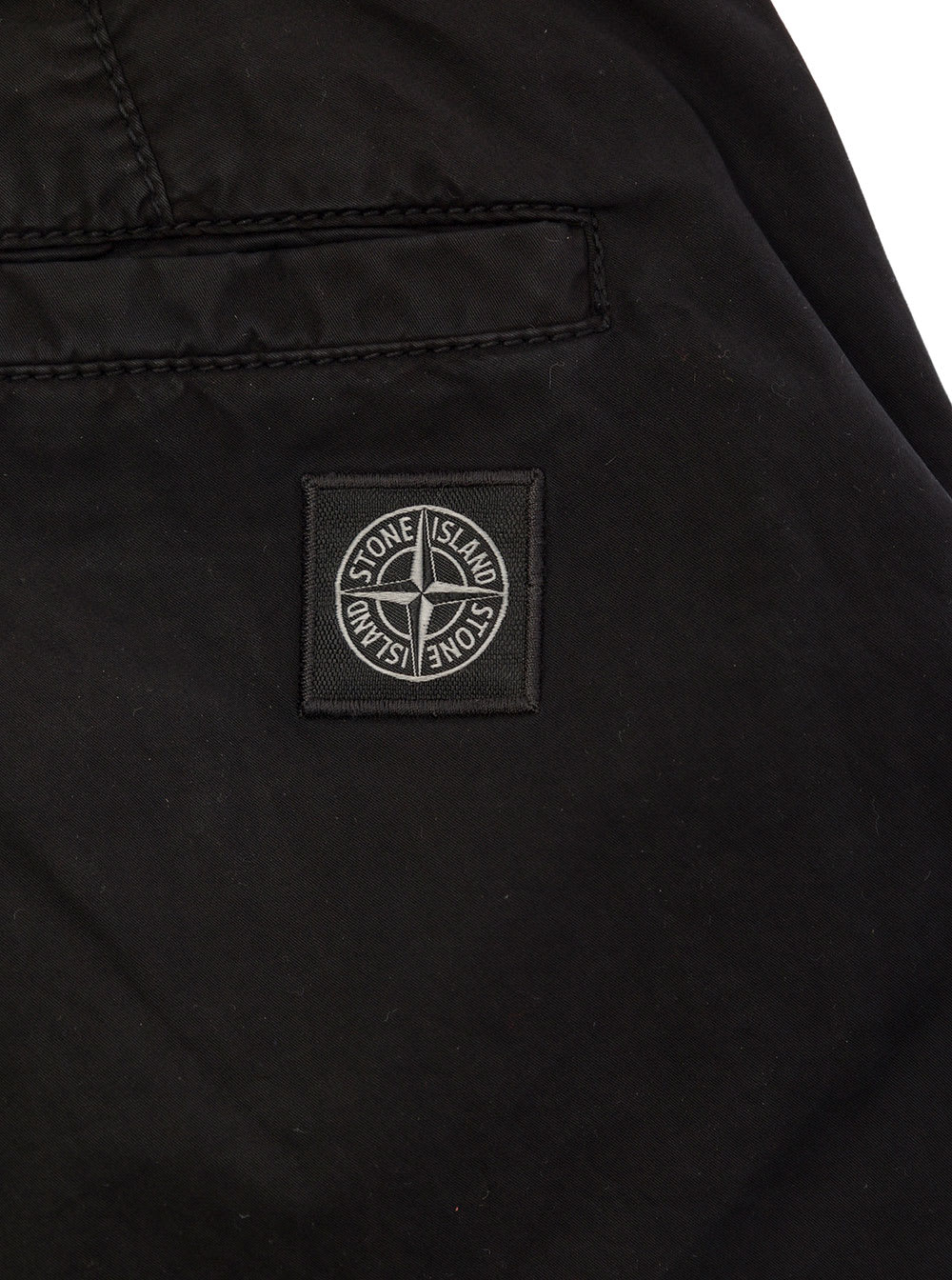 Shop Stone Island Junior Black Straight Pants With Logo Patch In Denim Boy