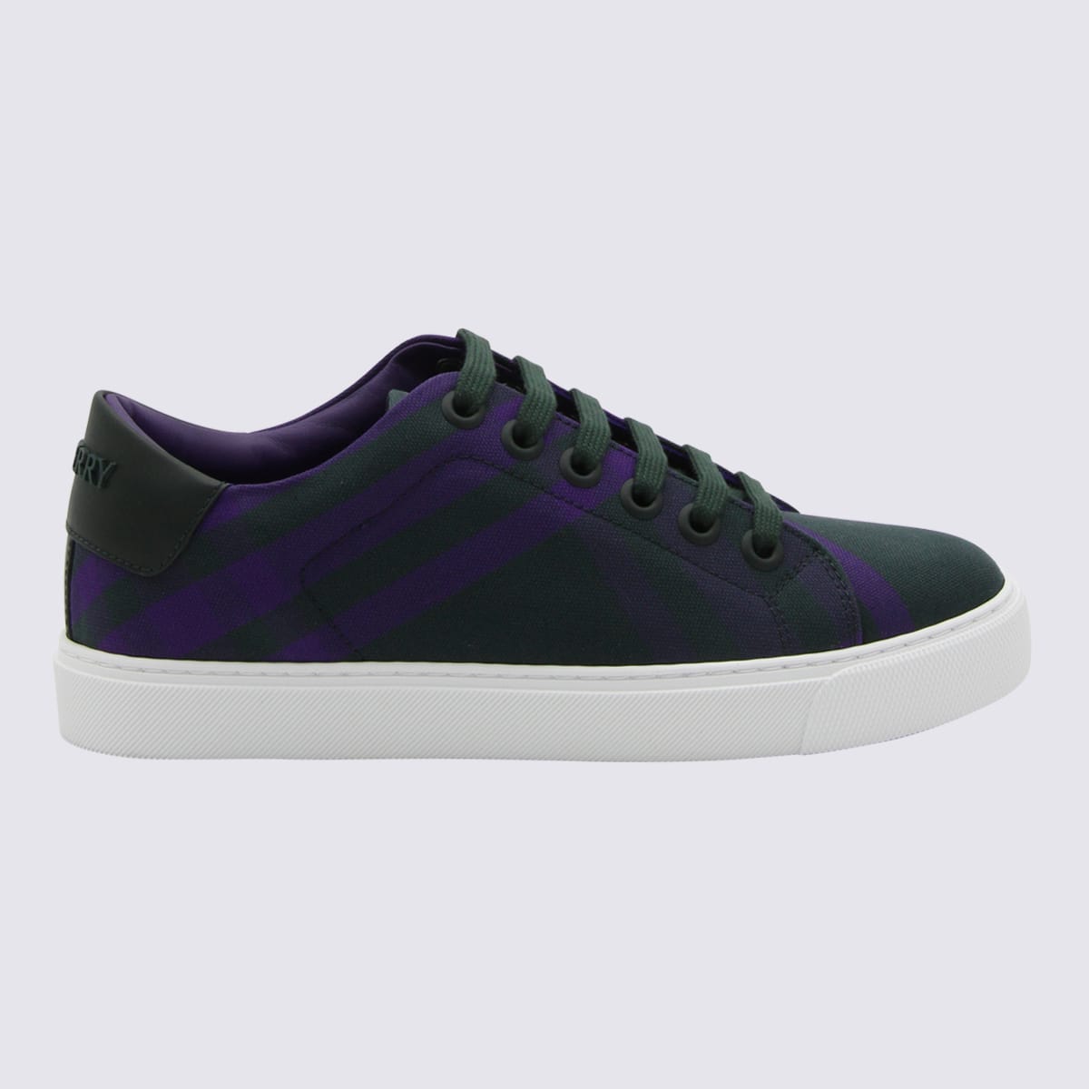 Shop Burberry Royal Ip Check Canvas And Leather Sneakers